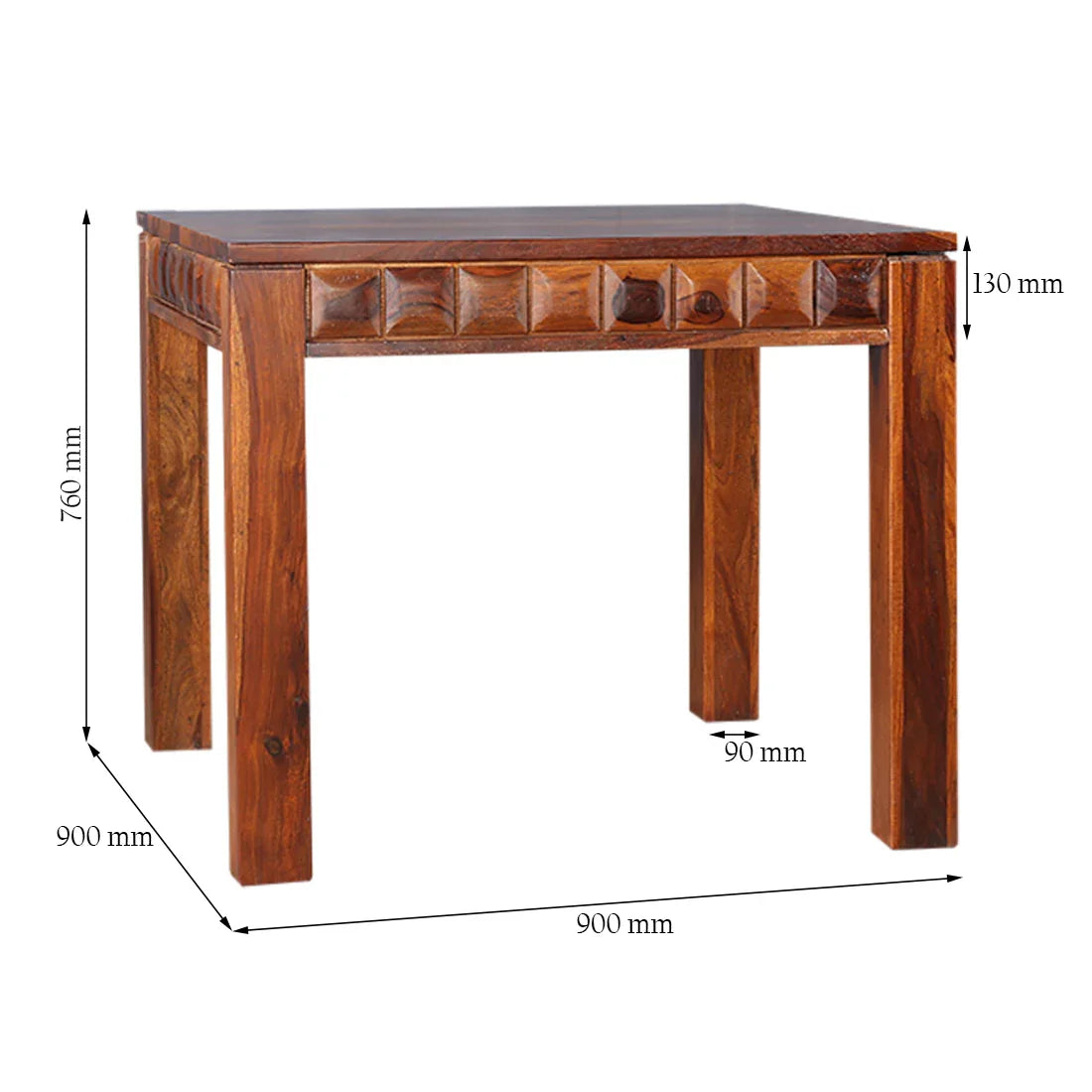 Woodrow Sheesham Wood(Rosewood) 4 Seater Dining Table in Honey Colour - HomeTown