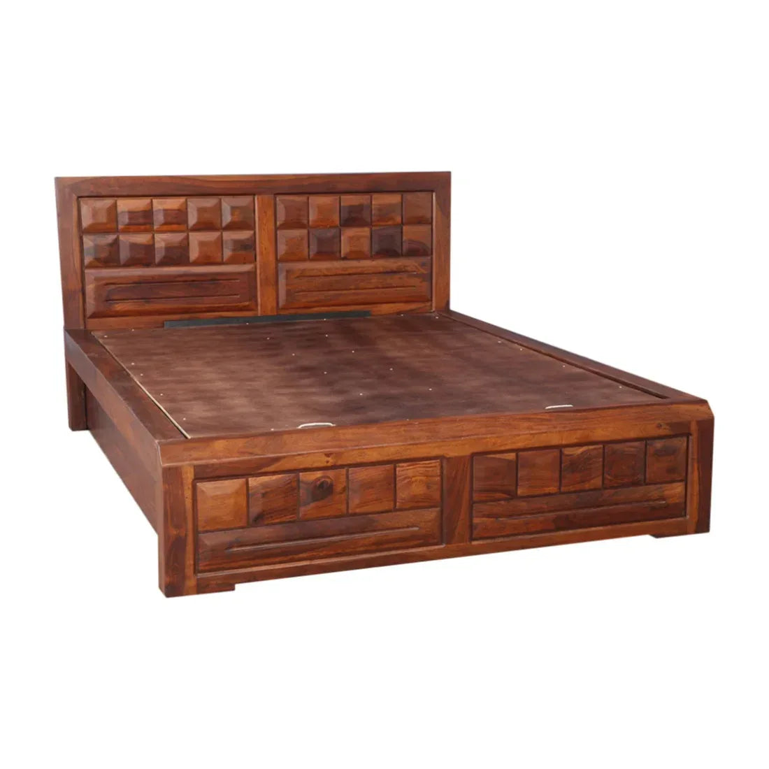 Woodrow Sheesham Wood (Rosewood) bed with storage in Honey Colour - HomeTown