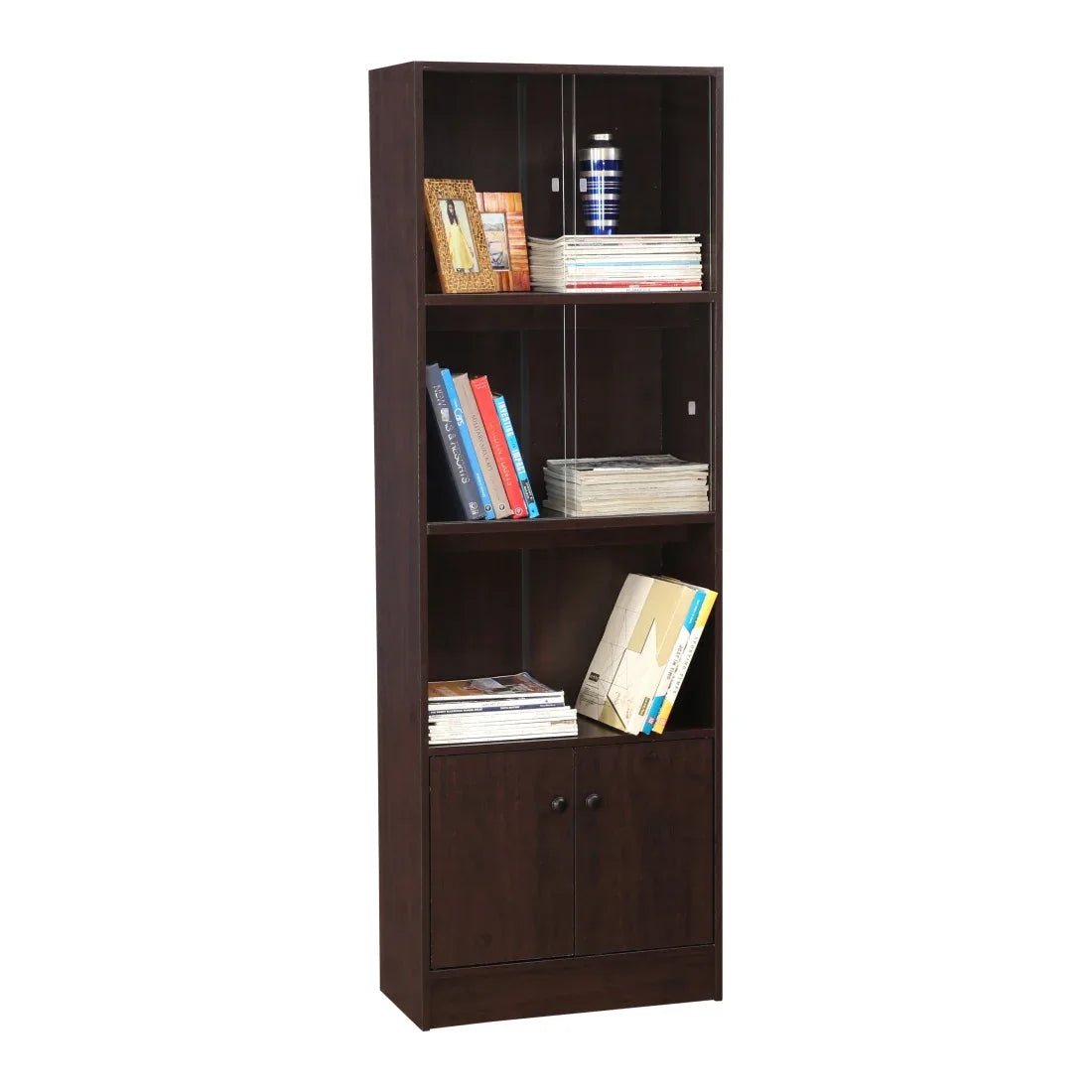 Crony Engineered Wood Medium Book Shelf in Wenge Colour - HomeTown