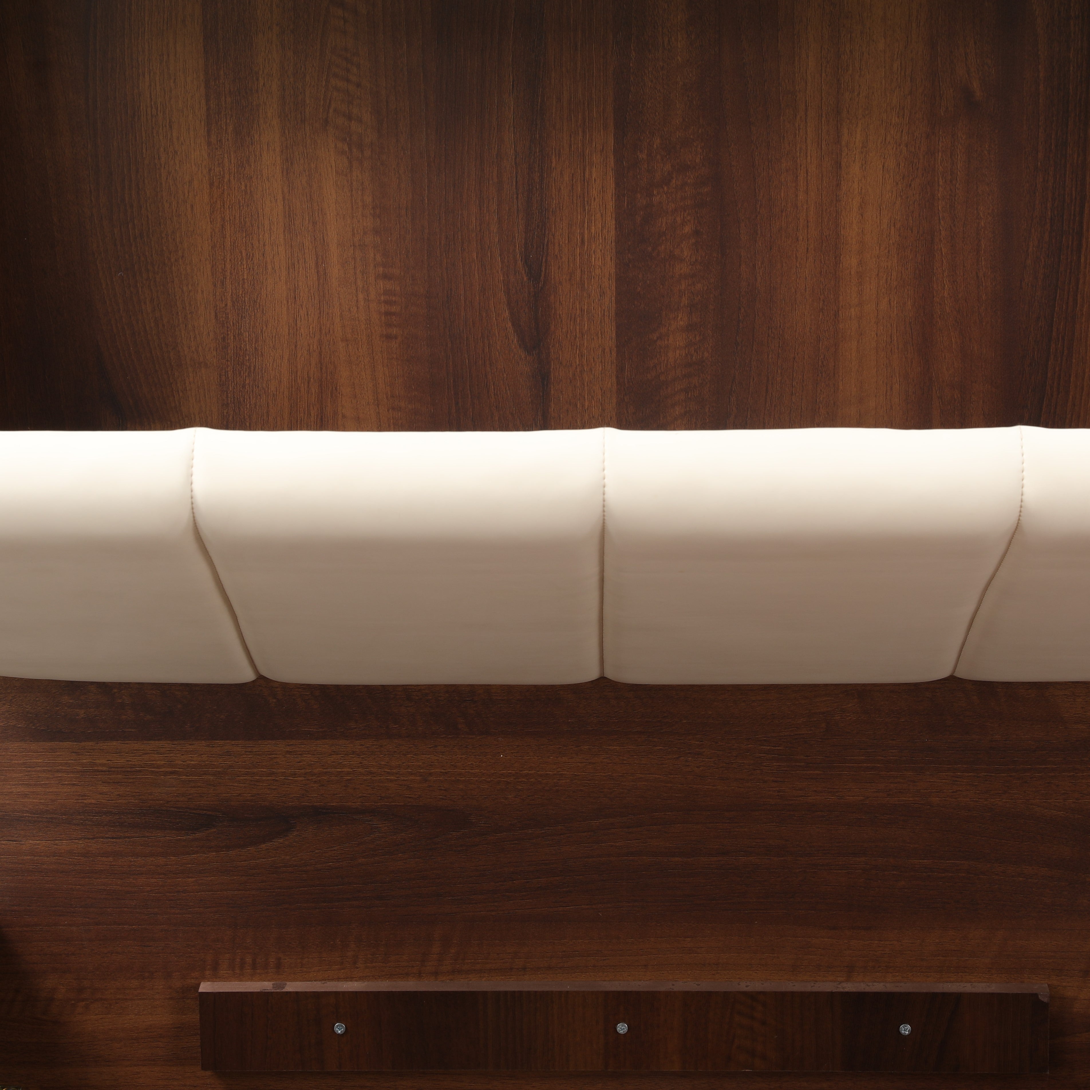 Nova King Size Bed with Hydraulic Storage & Headboard Storage in Wooden Finish