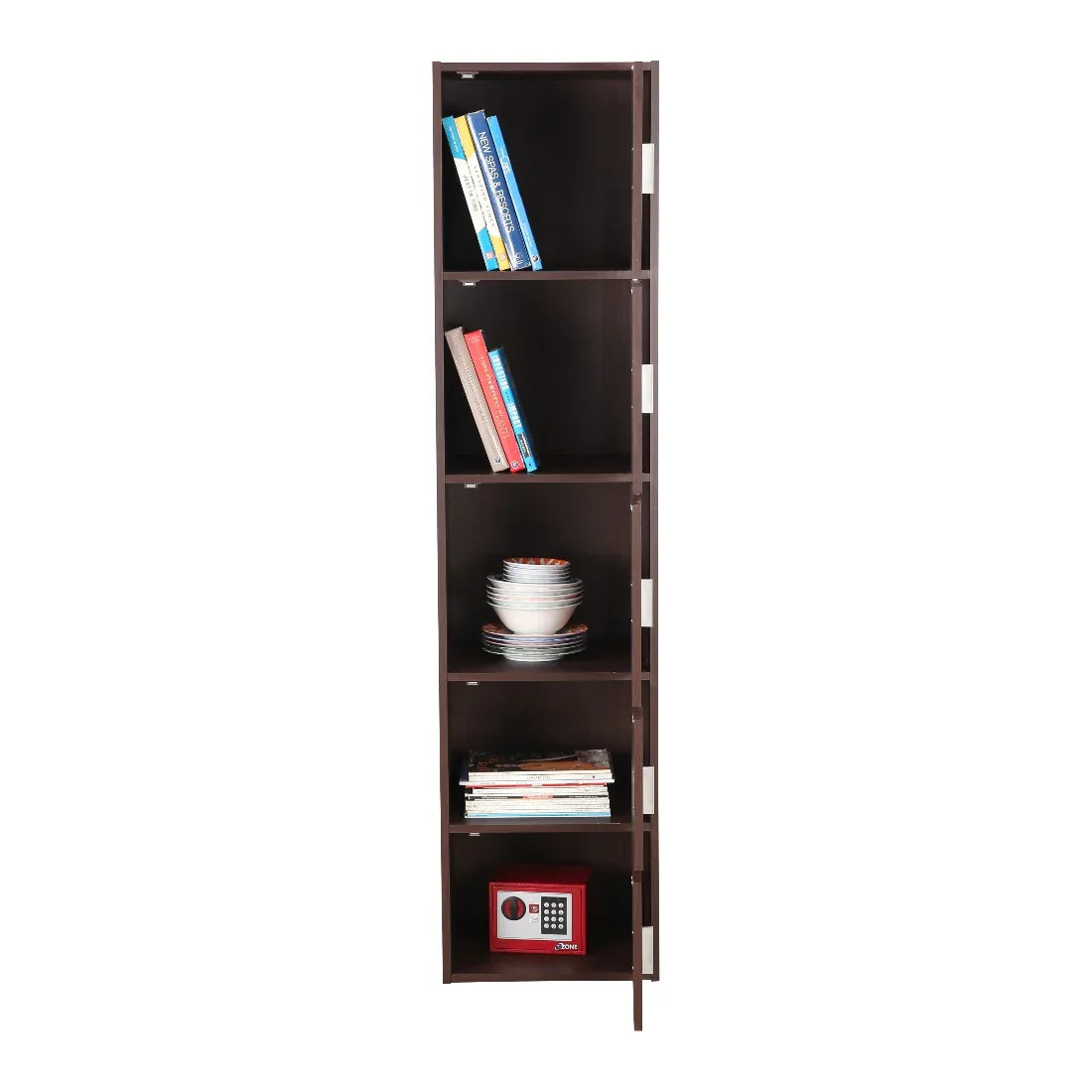 Albert Engineered Wood 5 Tier Cabinet in Cherry Brown Colour - HomeTown