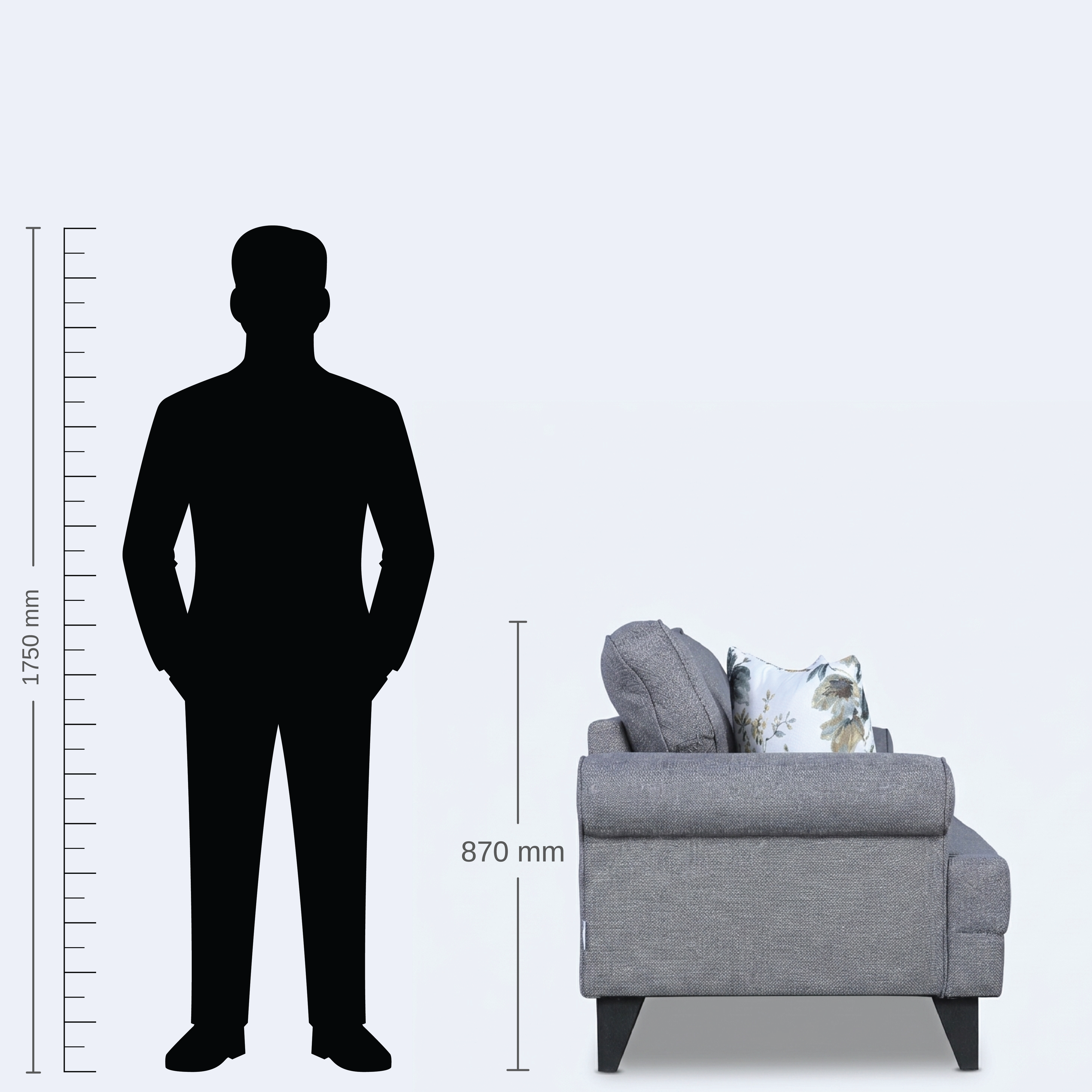 PADDINGTON FAB 3S SOFA GREY