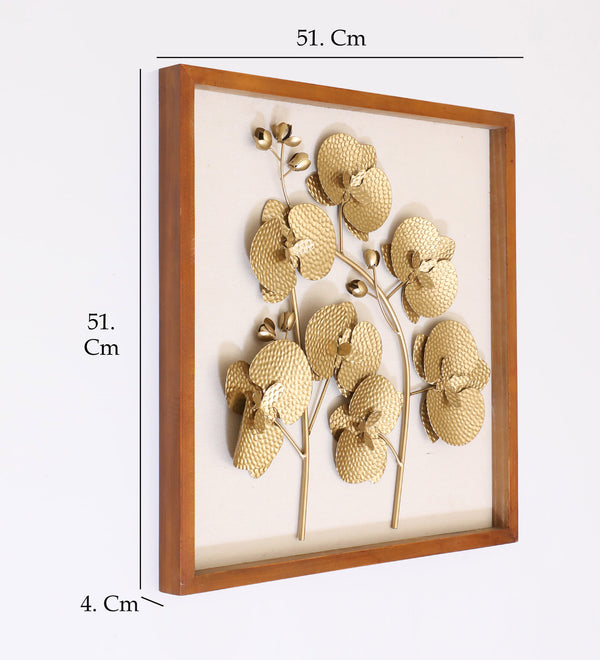 Vedas W Golden Poppy Flower Wall Decor dimensions