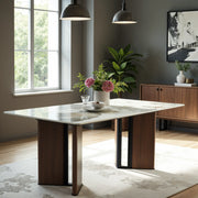 Stonewave Sintered Stone 6 Seater Dining Table in Marble Finish - HomeTown