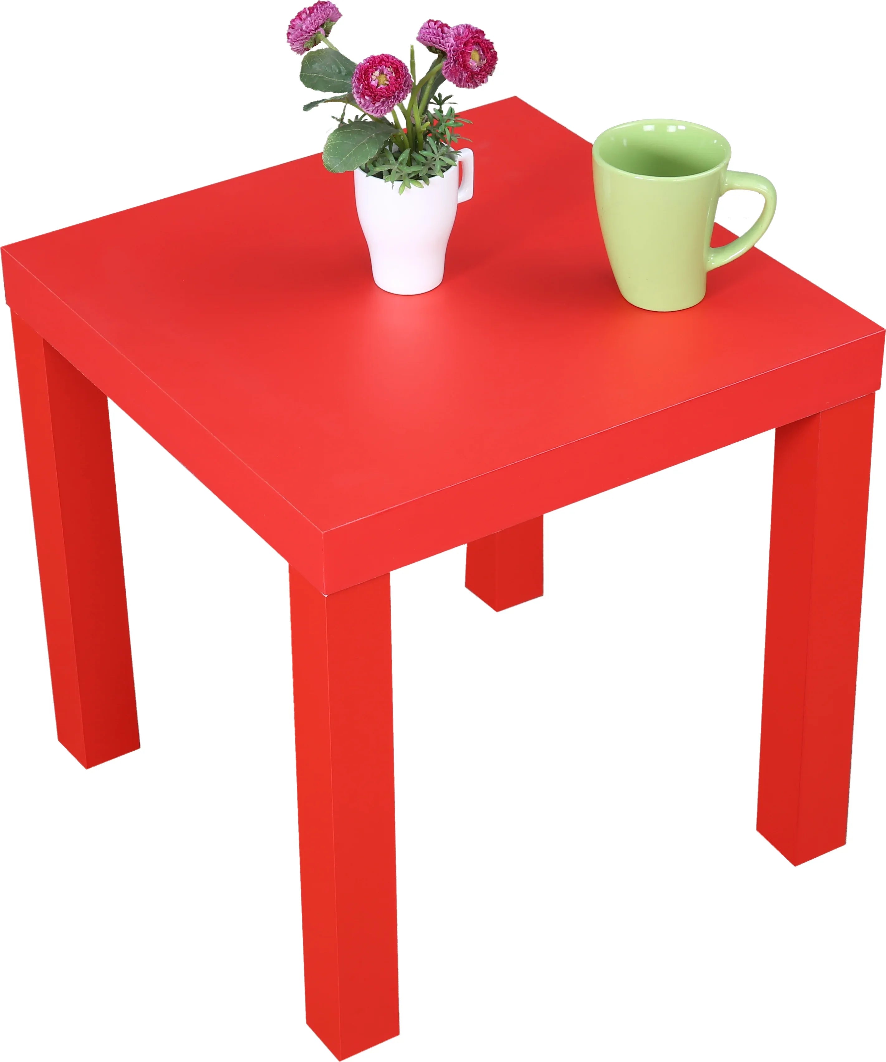 Larix Engineered Wood Side Table in Red Colour - HomeTown