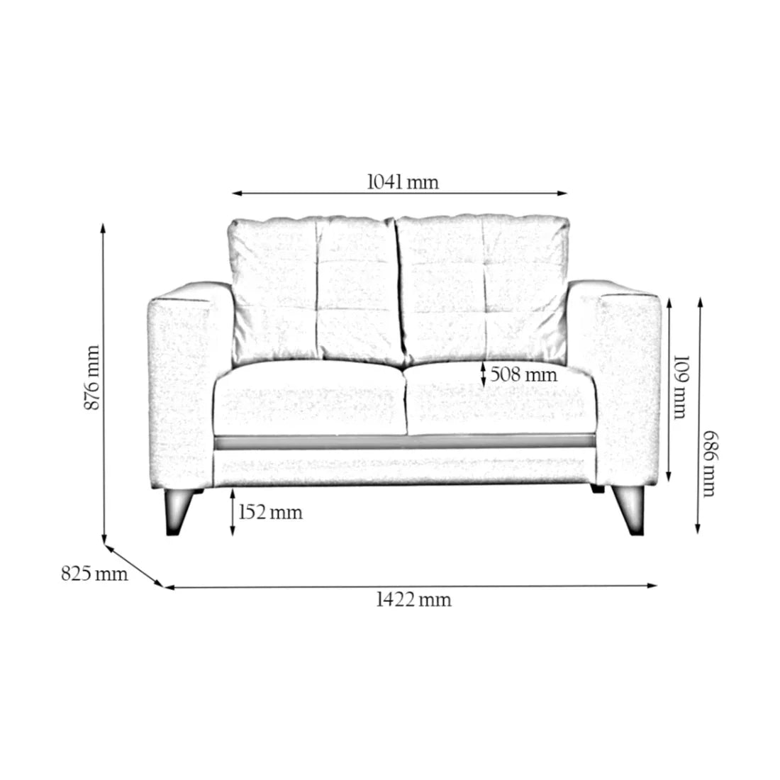 Garcia Fabric Two Seater Sofa - HomeTown