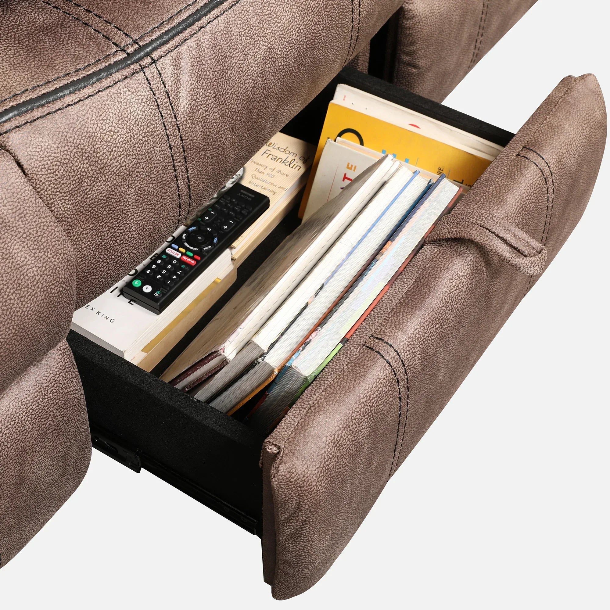 Enfield Fabric 3 Seater Recliner in Grey Colour - HomeTown