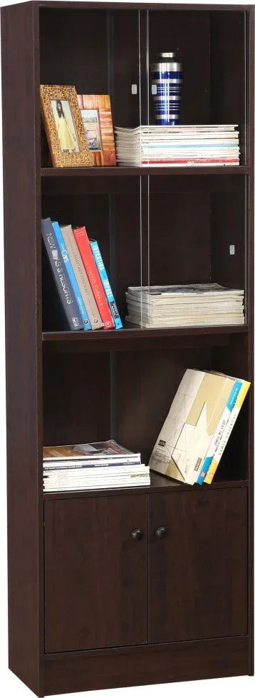 Lara Engineered Wood Medium Book Shelf in Wenge Colour - HomeTown