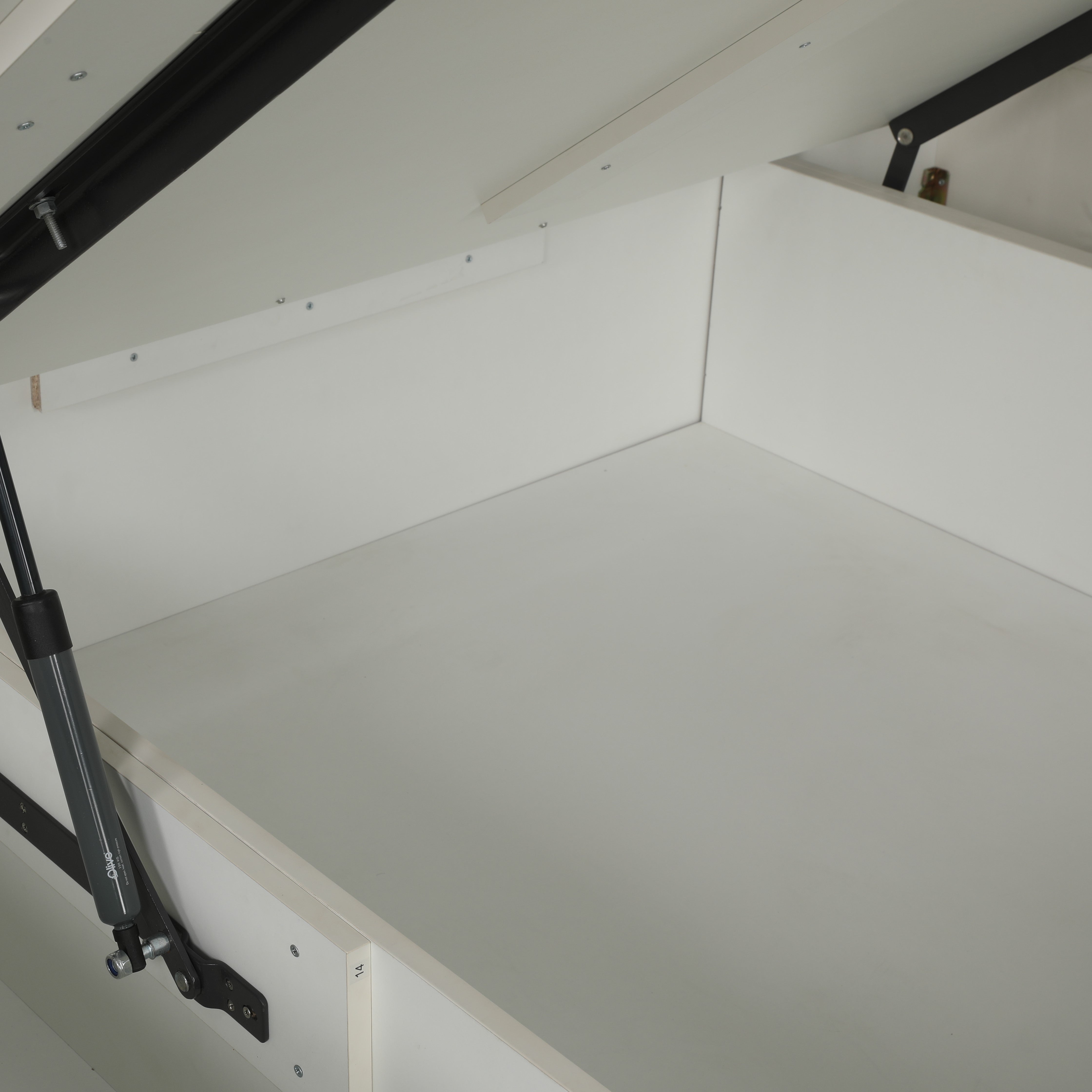 Snowcrest King Size Bed with Full Hydraulic Storage & Front Drawer