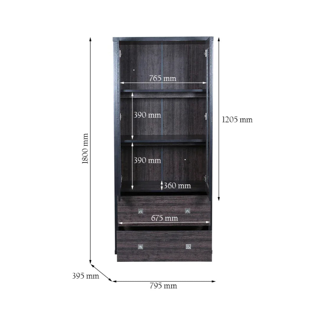 Evergreen Engineered Wood Book Shelf in Wenge Colour - HomeTown