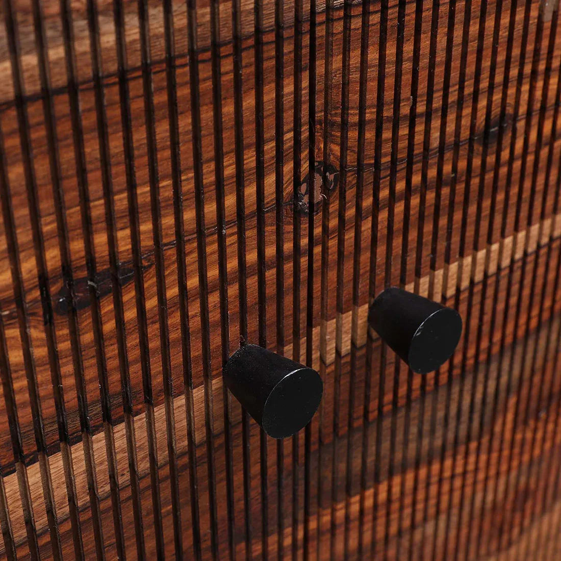 Sven Sheesham Wood(Rosewood) Storage Cabinets in Natural Sheesham & Black Colour - HomeTown