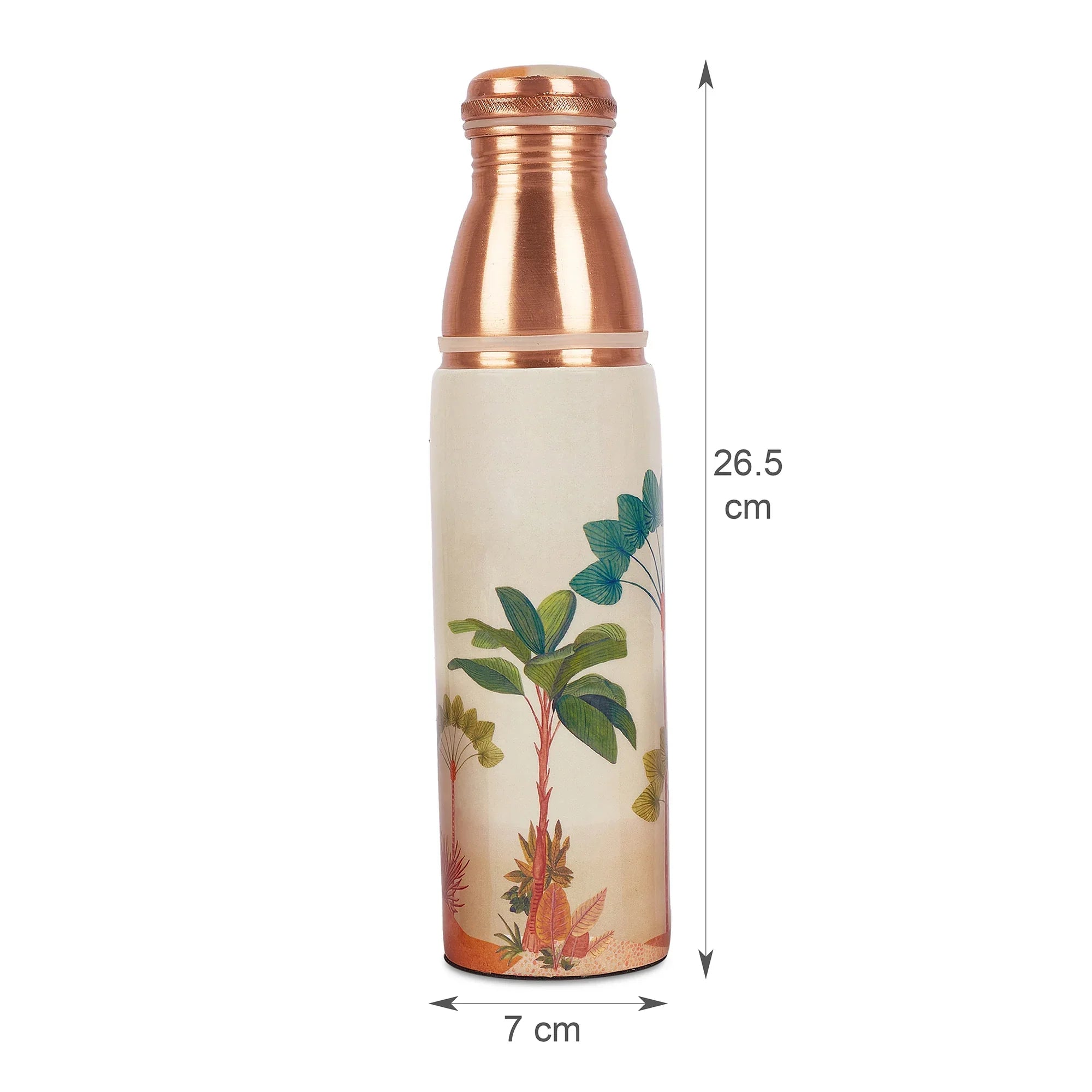 Oasis Copper Copper Bottle (1 Liter) & Tumbler (300ml) Set of 3 in Multi Colour - HomeTown