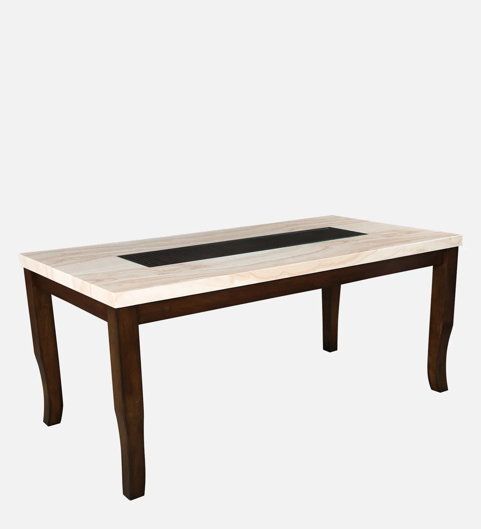 Nexus Marble Finish Six Seater Dining Set With Bench in Antique Cherry Colour - HomeTown