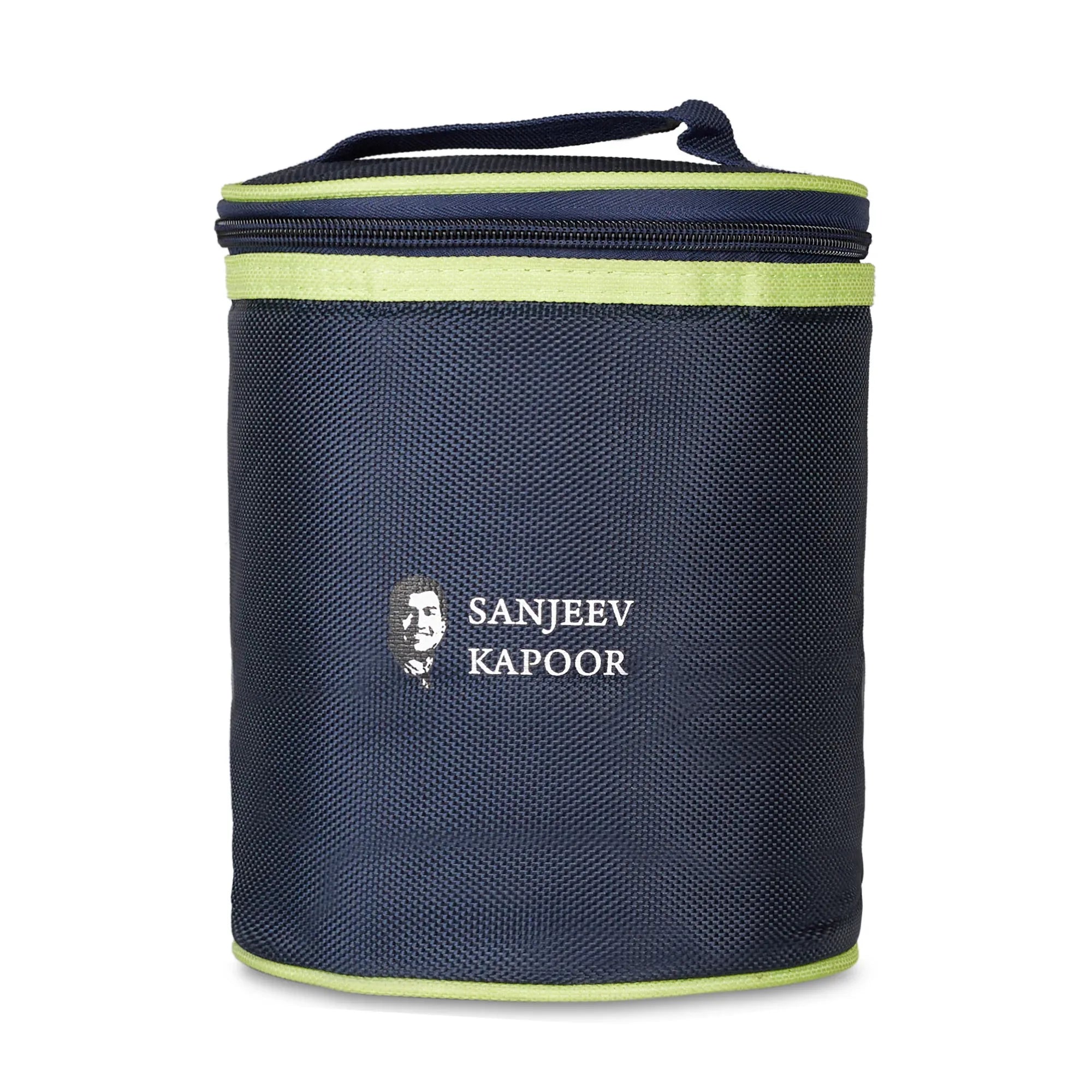 Boston Borosilicate Glass Microwave Safe Round Lunch box 400ml Set of 3 + Carry Bag in Blue Colour - HomeTown