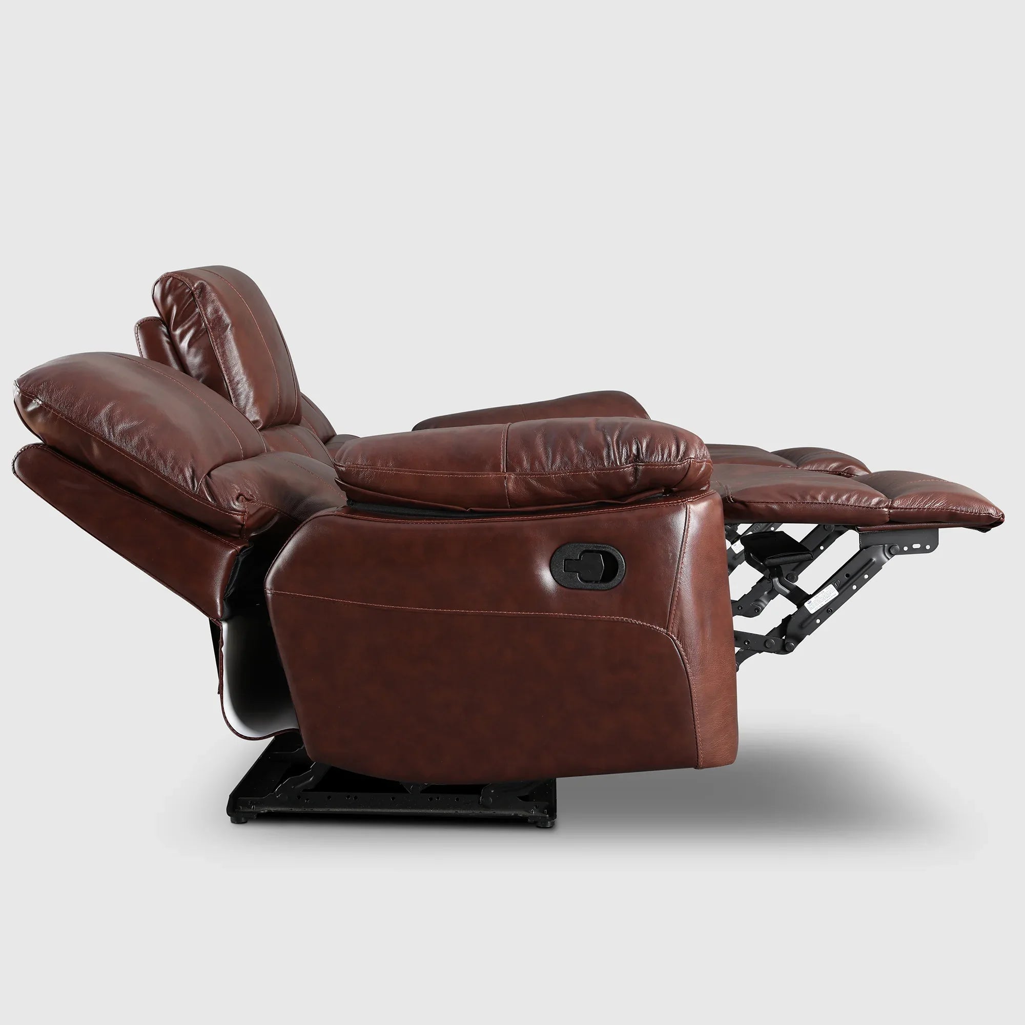 Charles Half Leather Three Seater Recliner - HomeTown