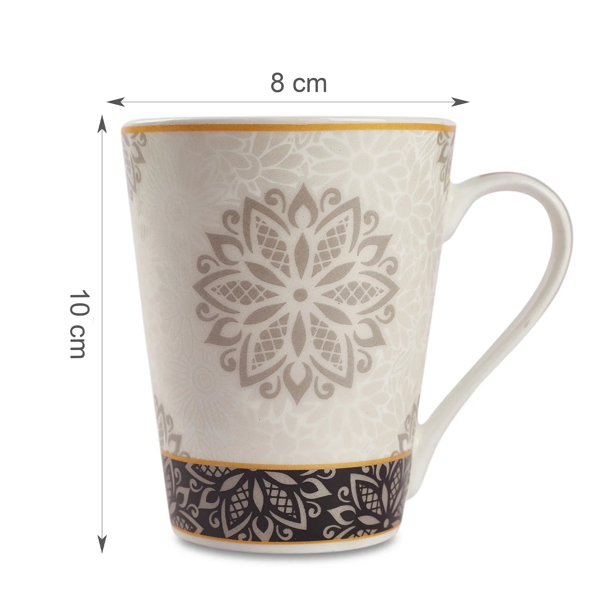 Sapphire Bone China Coffee Mug Set of 4 in Grey Colour - HomeTown