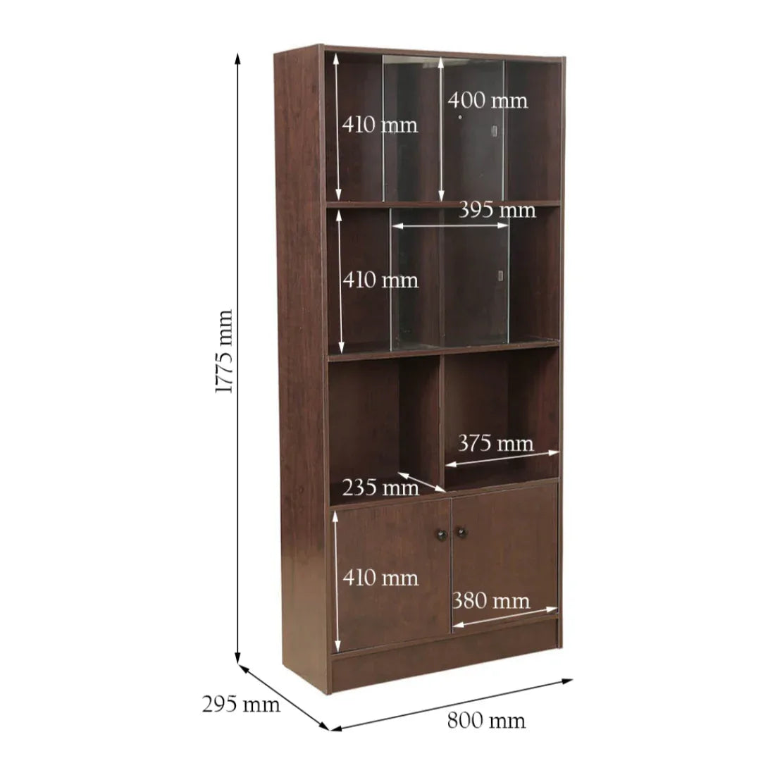 Crony Engineered Wood Large Book Shelf in Wenge Colour - HomeTown