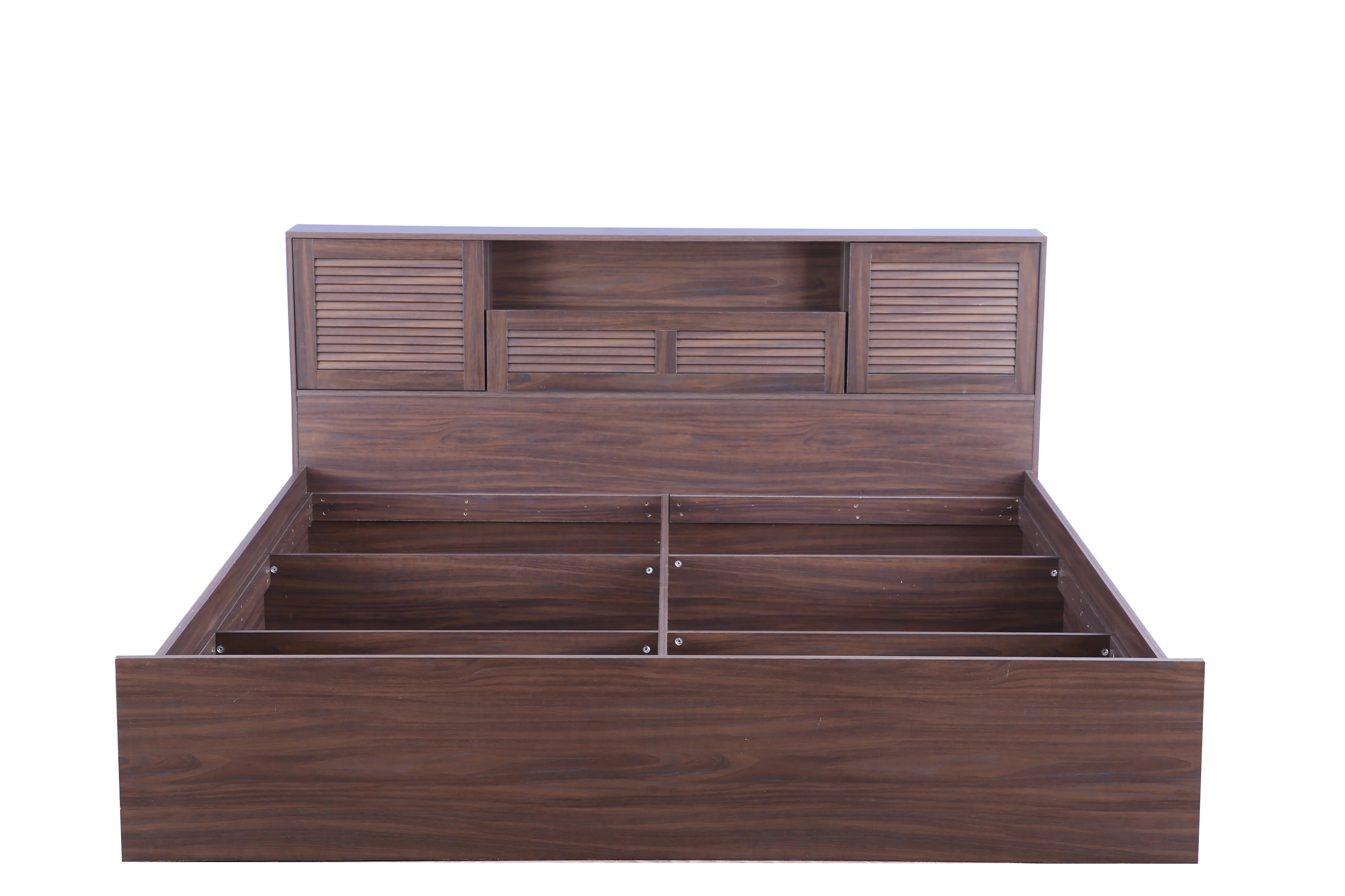 Bolton Queen bed with Box storage in Walnut Colour - HomeTown