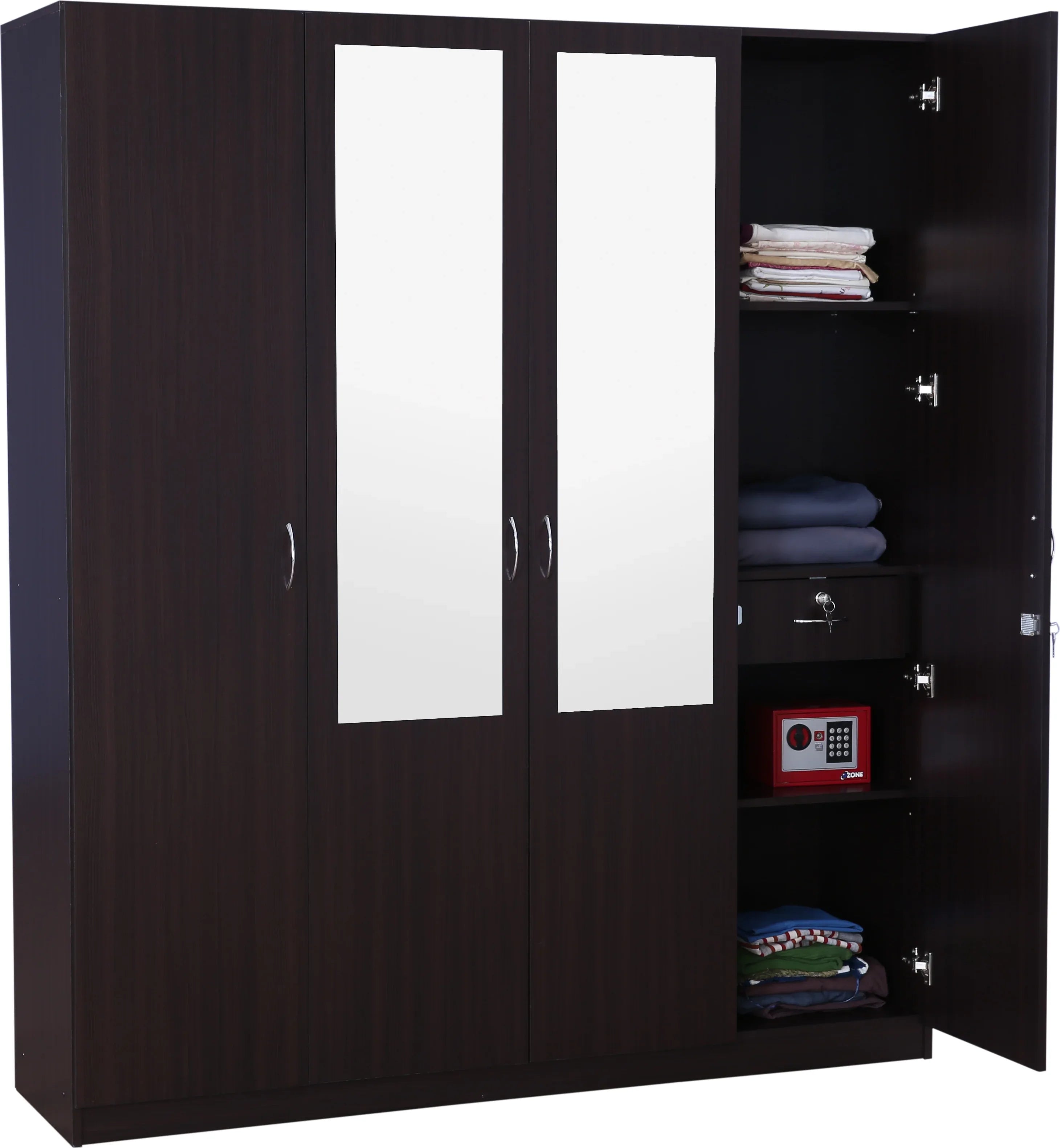 Allen 4 door wardrobe in Walnut Colour - HomeTown