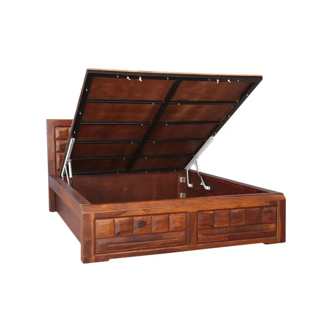 Woodrow Sheesham Wood (Rosewood) bed with storage in Honey Colour - HomeTown