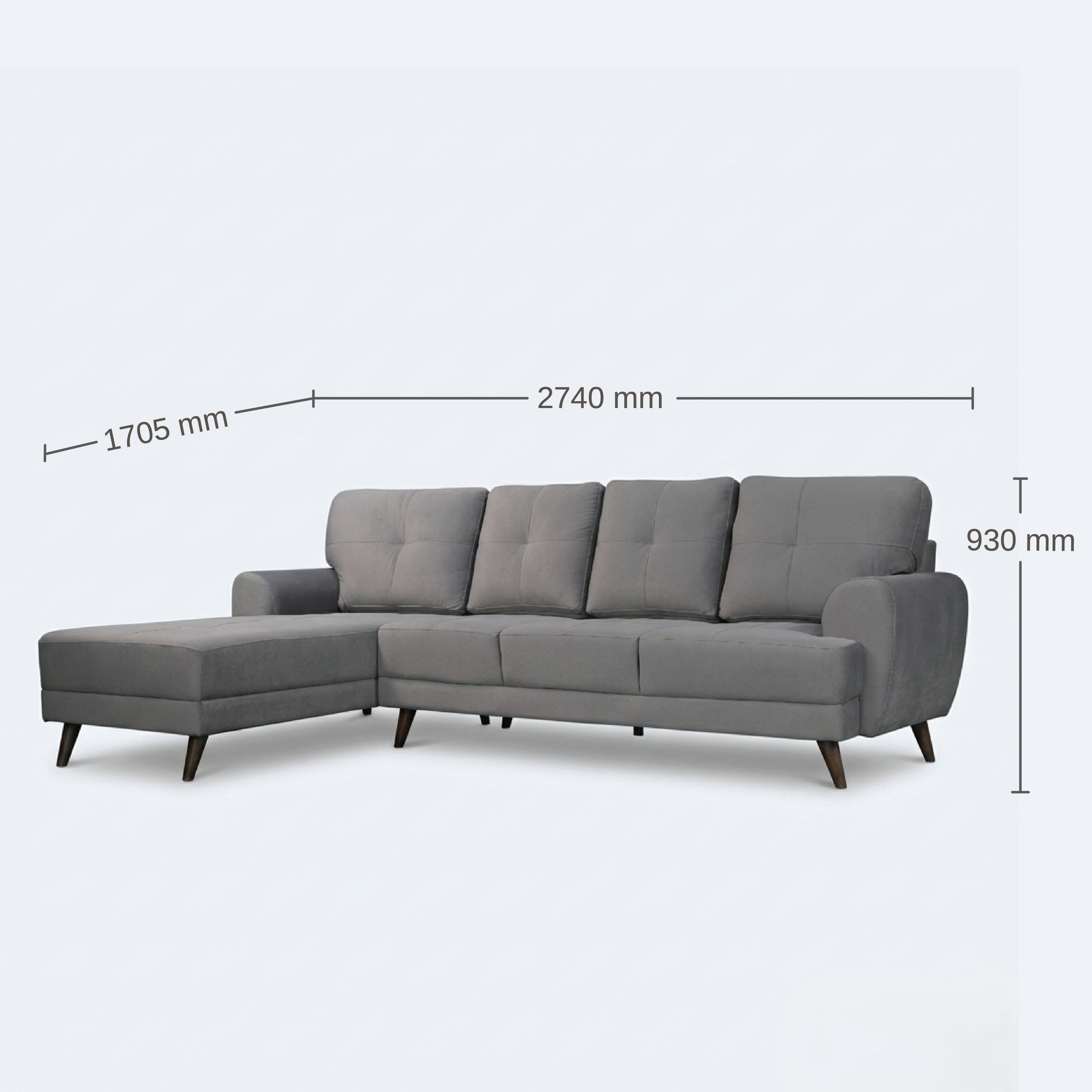RIGA LYRA FAB LOUNGER LARGE D GREY RH