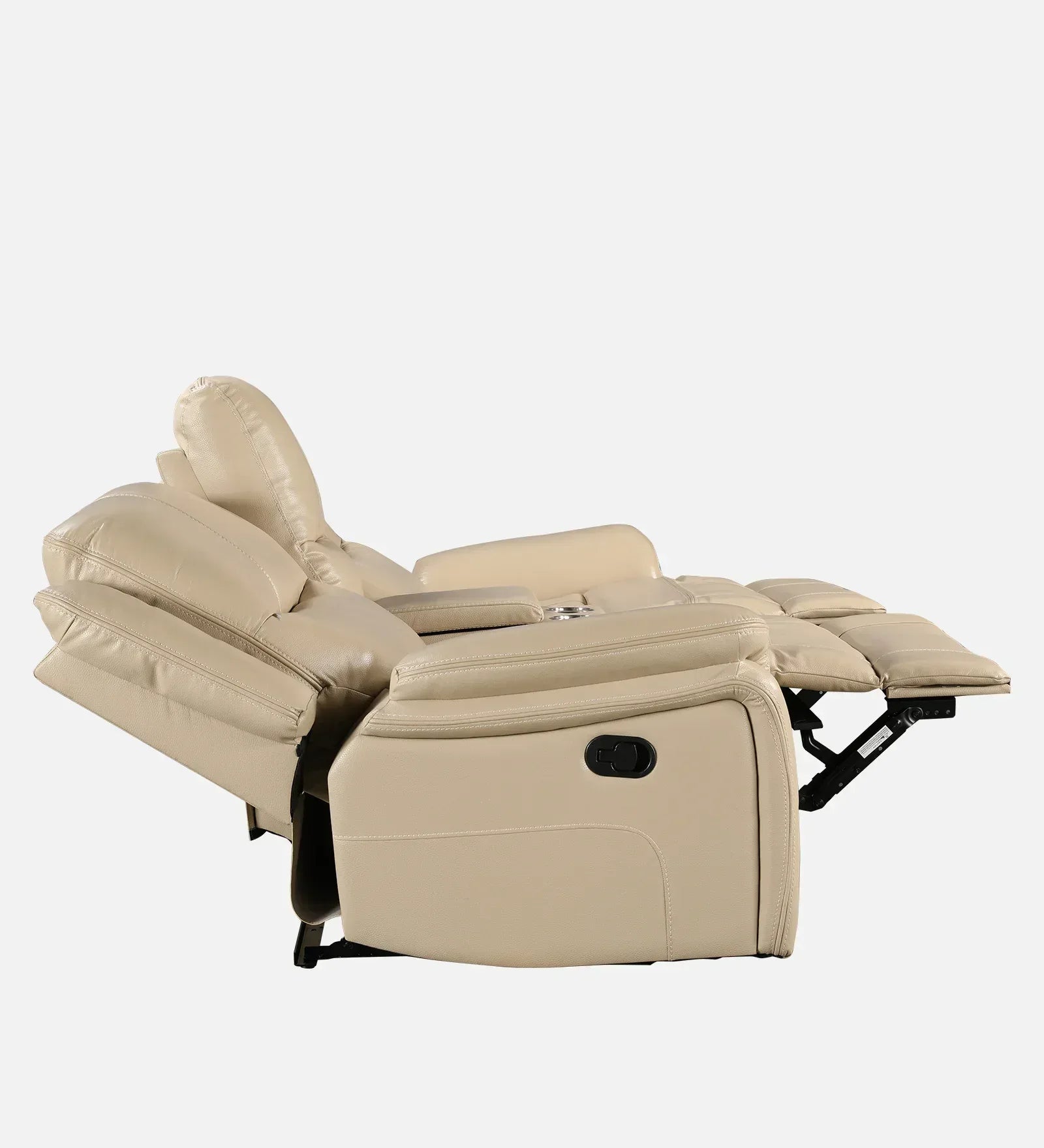 Murray Half Leather Recliner In Beige Colour - HomeTown