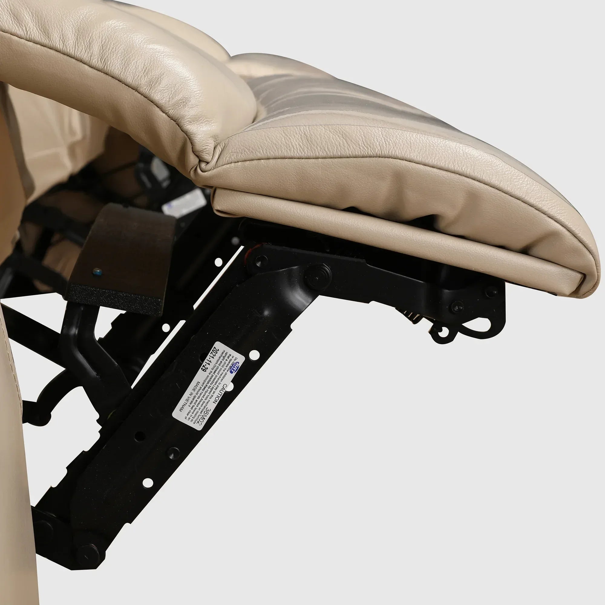 Plush Half Leather Three Seater Single Electric Recliner with Motion - HomeTown