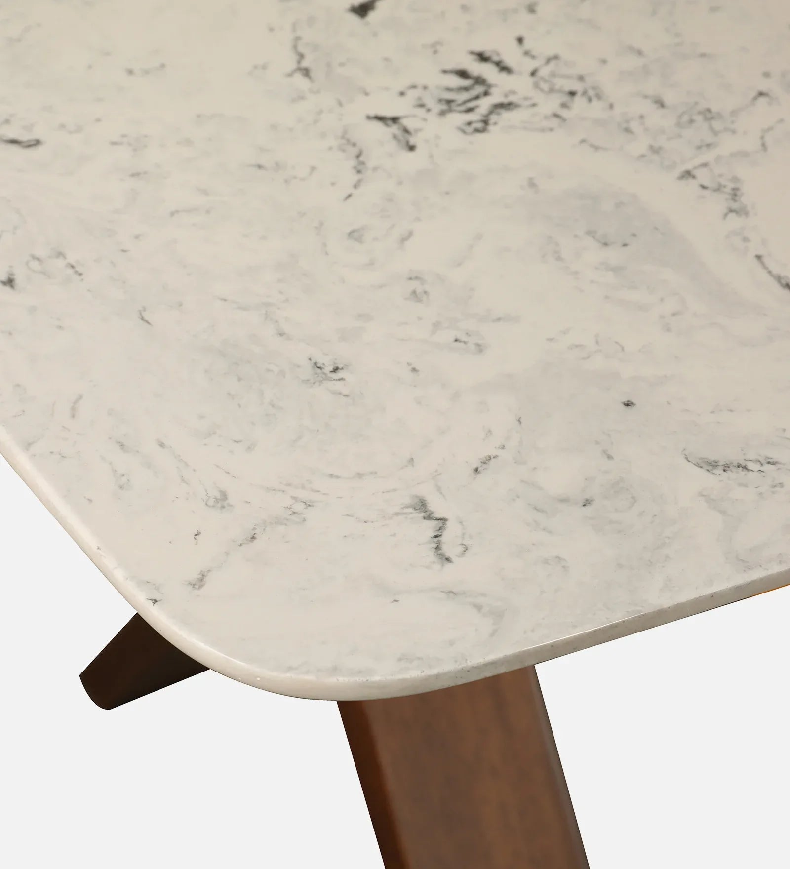 Sanddune Marble Top Six Seater Dining Set in Walnut Colour - HomeTown