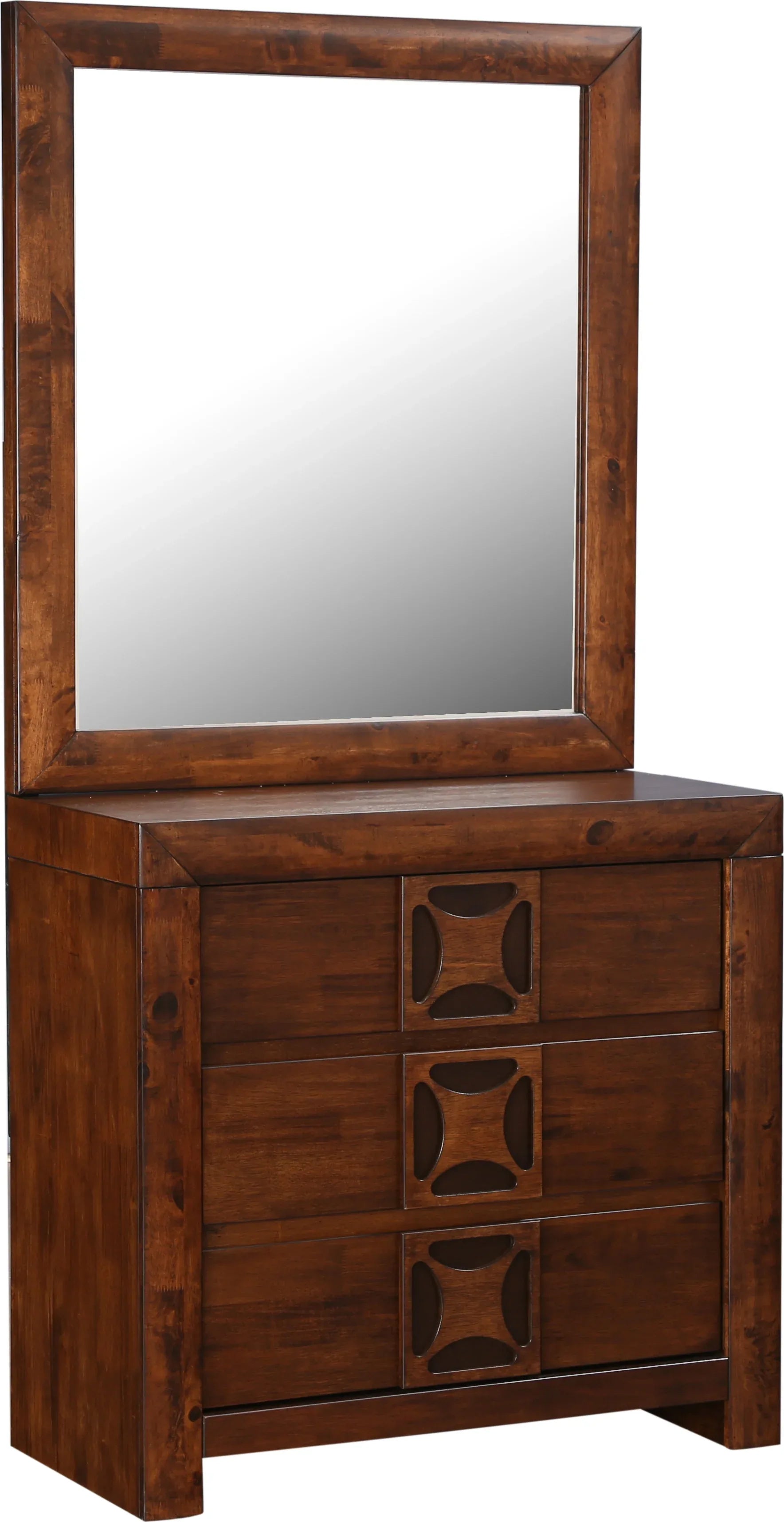 Casablanca Solidwood Dresser with mirror in Walnut Colour - HomeTown
