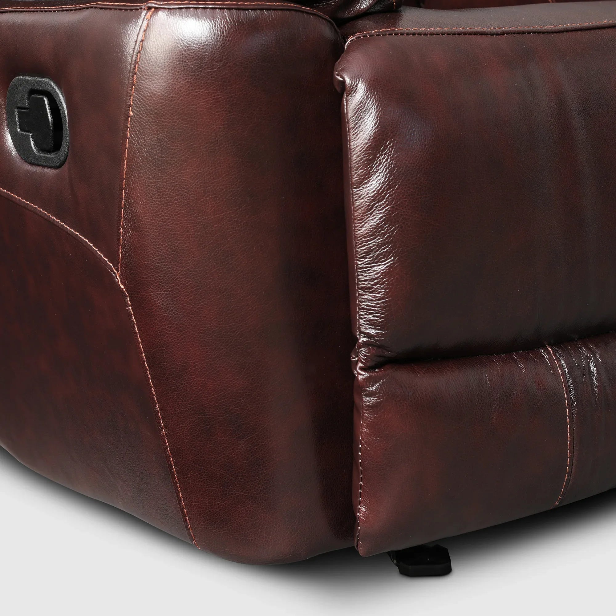 Charles Half Leather Three Seater Recliner - HomeTown