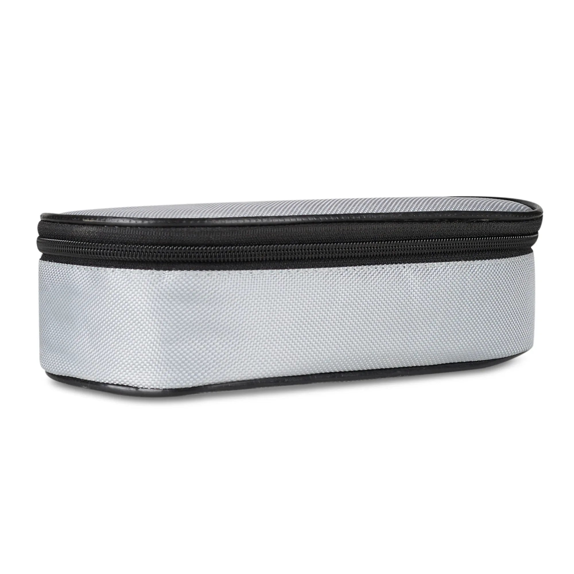 Microsafe 100% BPA Free Plastic & Stainless Steel Mega Lunch Box 400ml Set of 2 + Carry Bag in Grey Colour - HomeTown