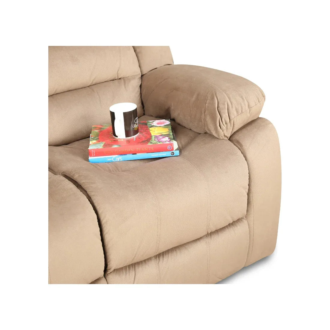 Bradford Fabric Three Seater Recliner in Beige Colour - HomeTown