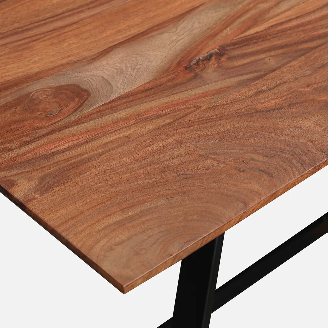 Axel Solidwood Six Seater Dining Set With Bench in Natural Sheesham Colour - HomeTown