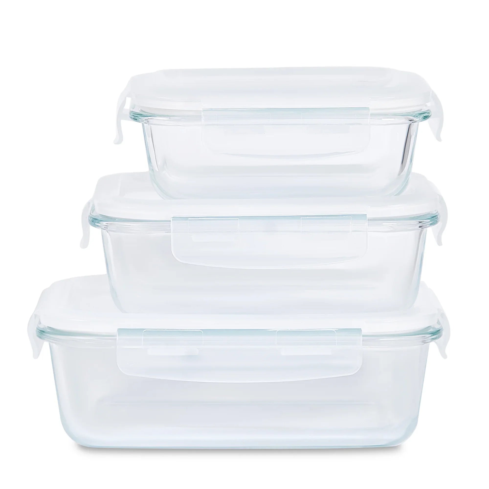 Fiesta Borosilicate Glass Clip Lock Container Set of 3 in Clear Colour - HomeTown