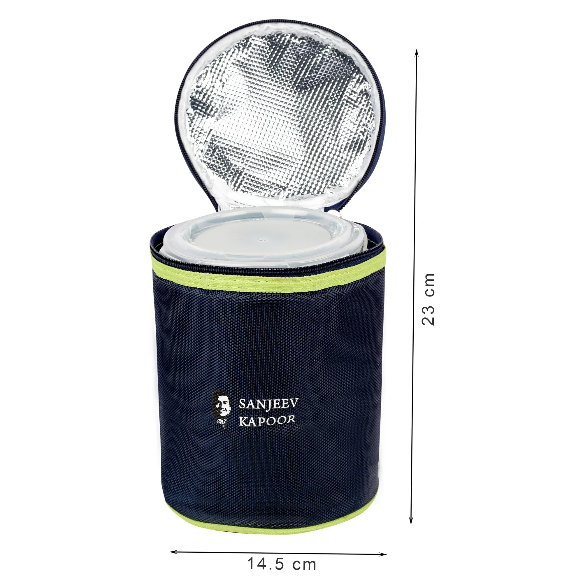 Boston Borosilicate Glass Microwave Safe Round Lunch box 400ml Set of 3 + Carry Bag in Blue Colour - HomeTown