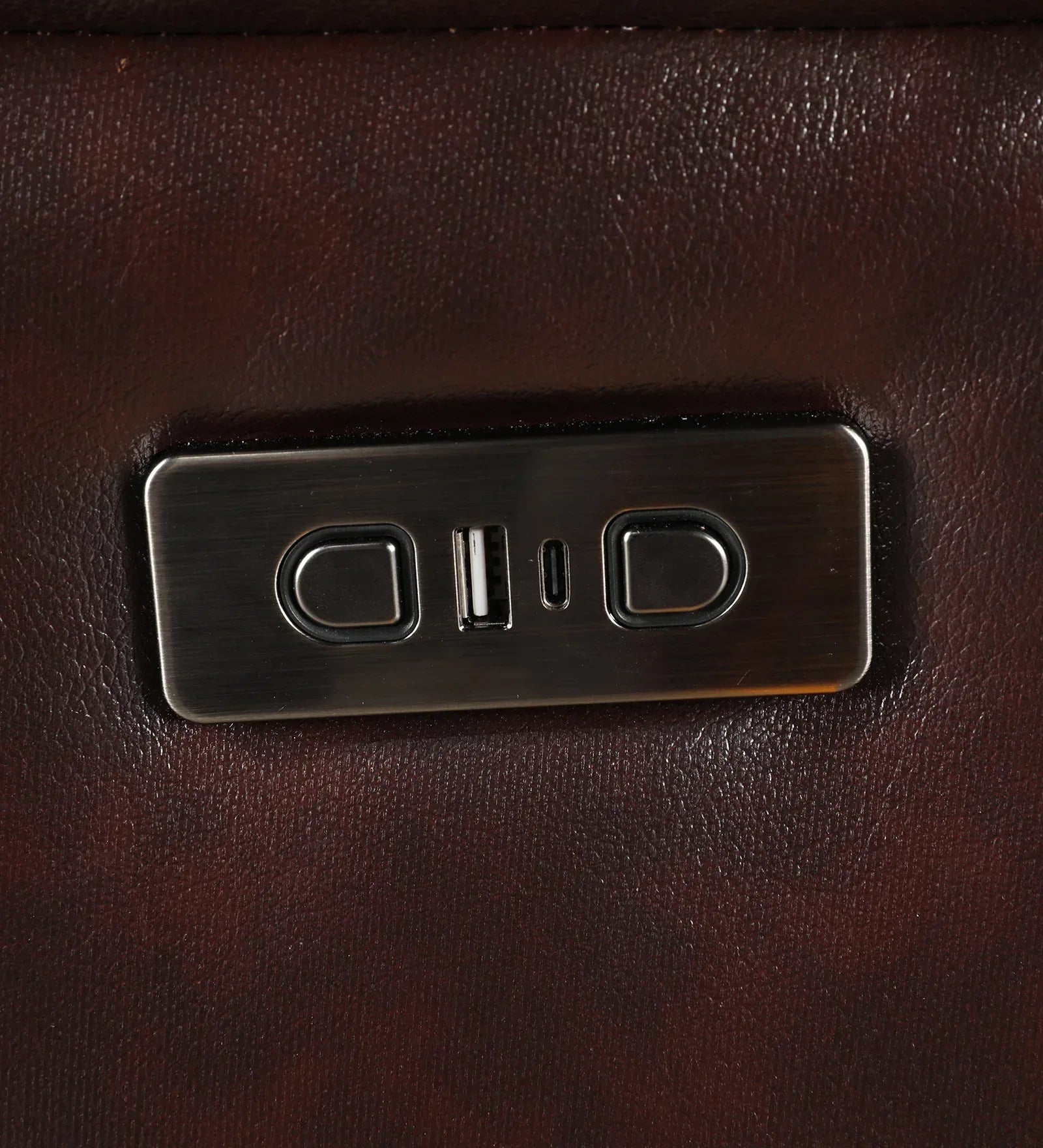 Rhine Half Leather Electric Recliner In Brown Colour - HomeTown