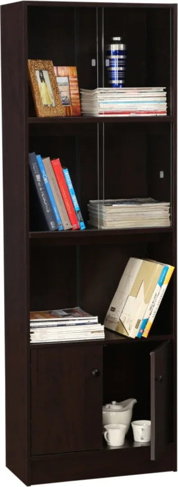 Lara Engineered Wood Medium Book Shelf in Wenge Colour - HomeTown