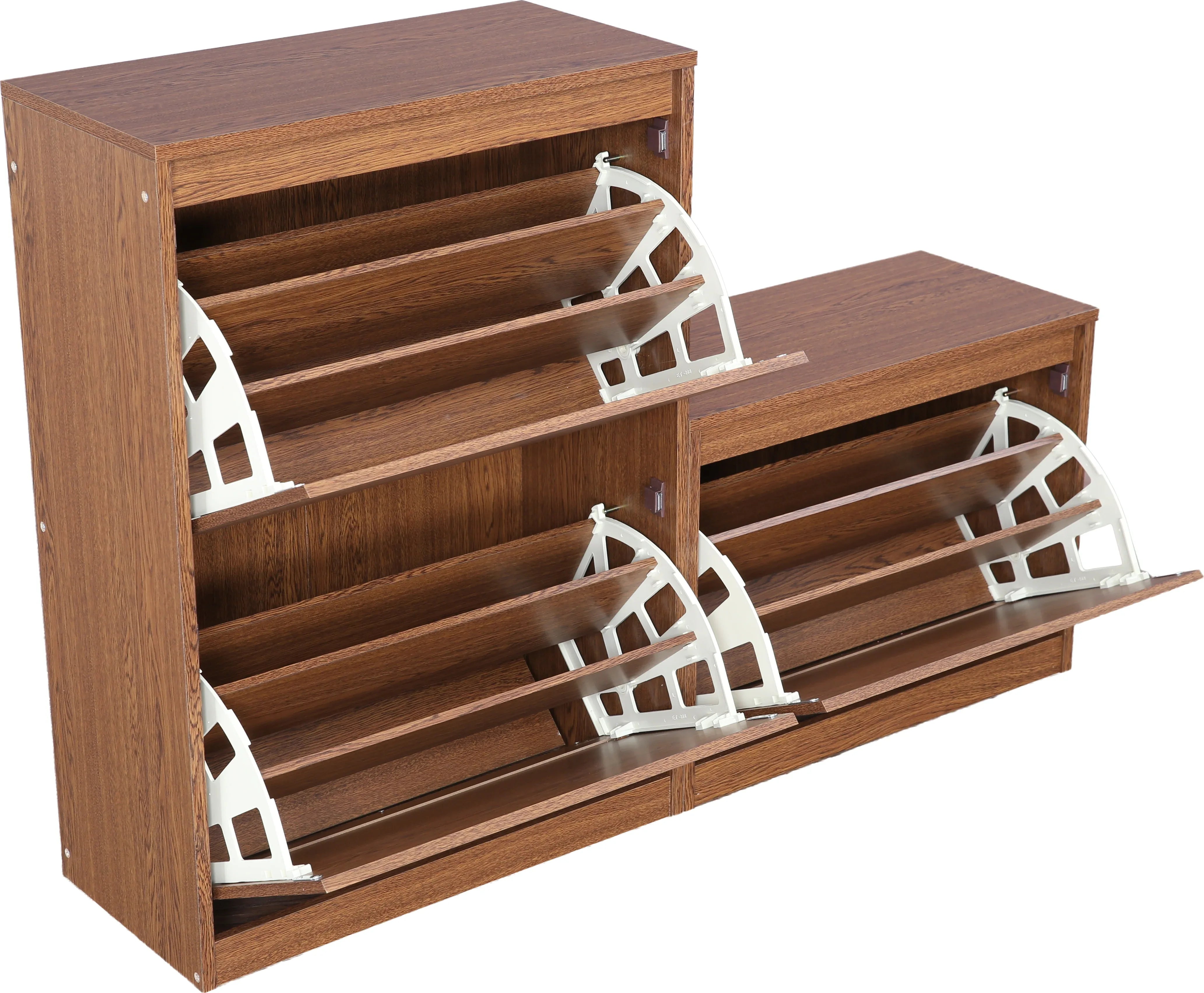Alder Engineered Wood 1+2 tier Shoe Rack in Oak Colour - HomeTown