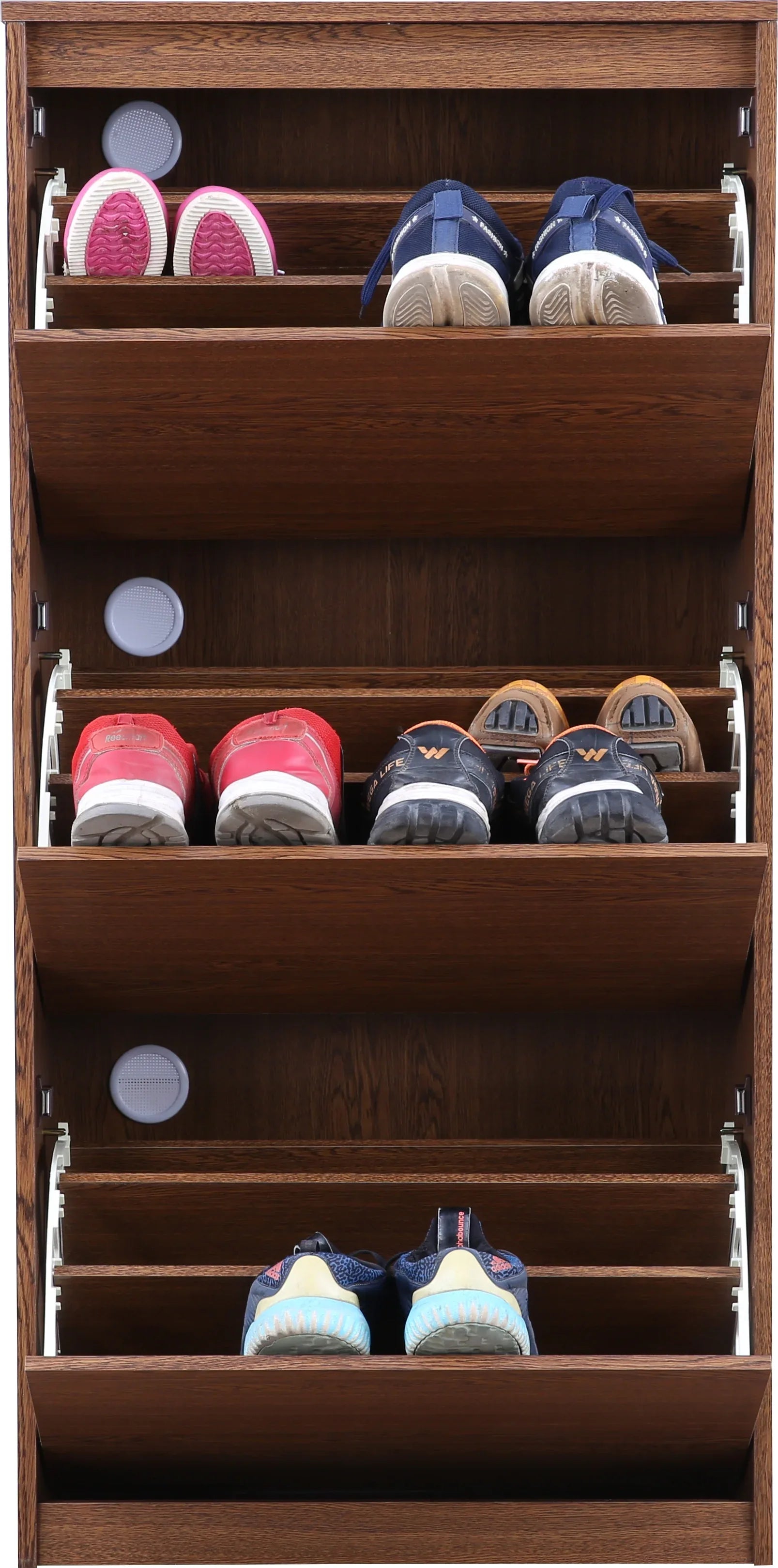 Alder Engineered Wood 3 tier Shoe Rack in Oak Colour - HomeTown