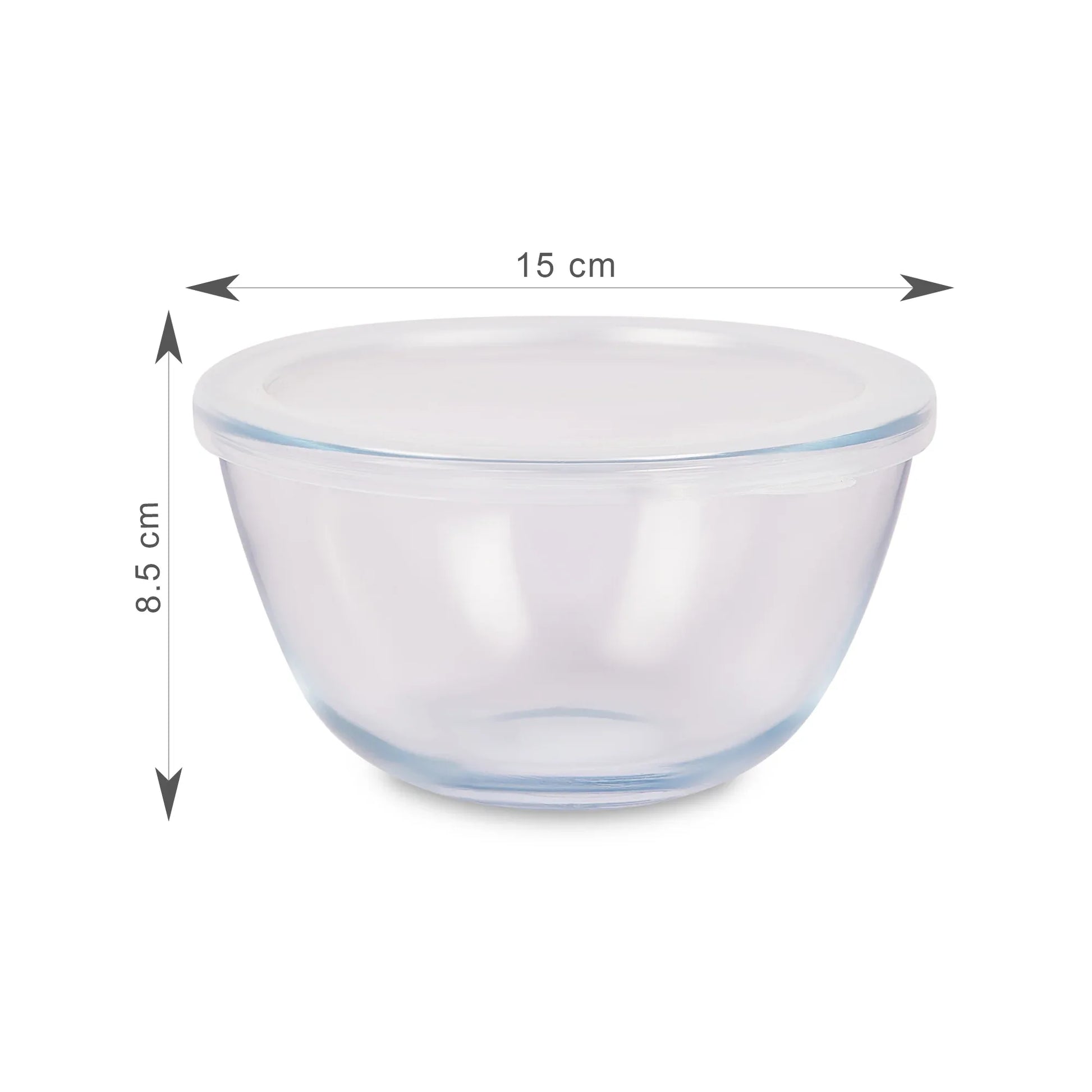 Fiesta Borosilicate Glass Mixing Bowl with Lid Set of in Clear