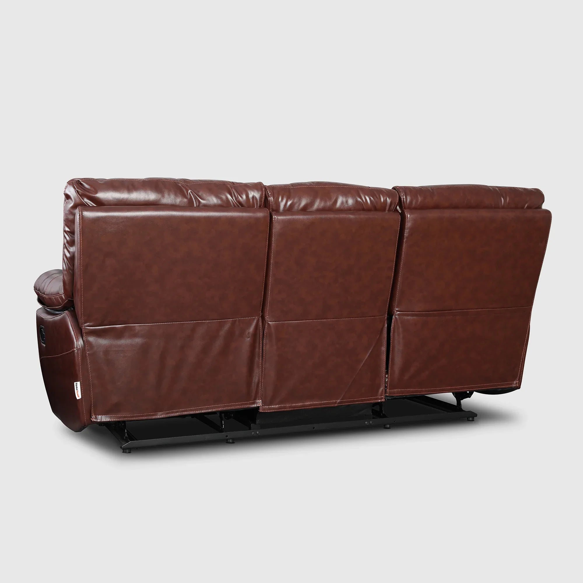 Charles Half Leather Three Seater Recliner - HomeTown