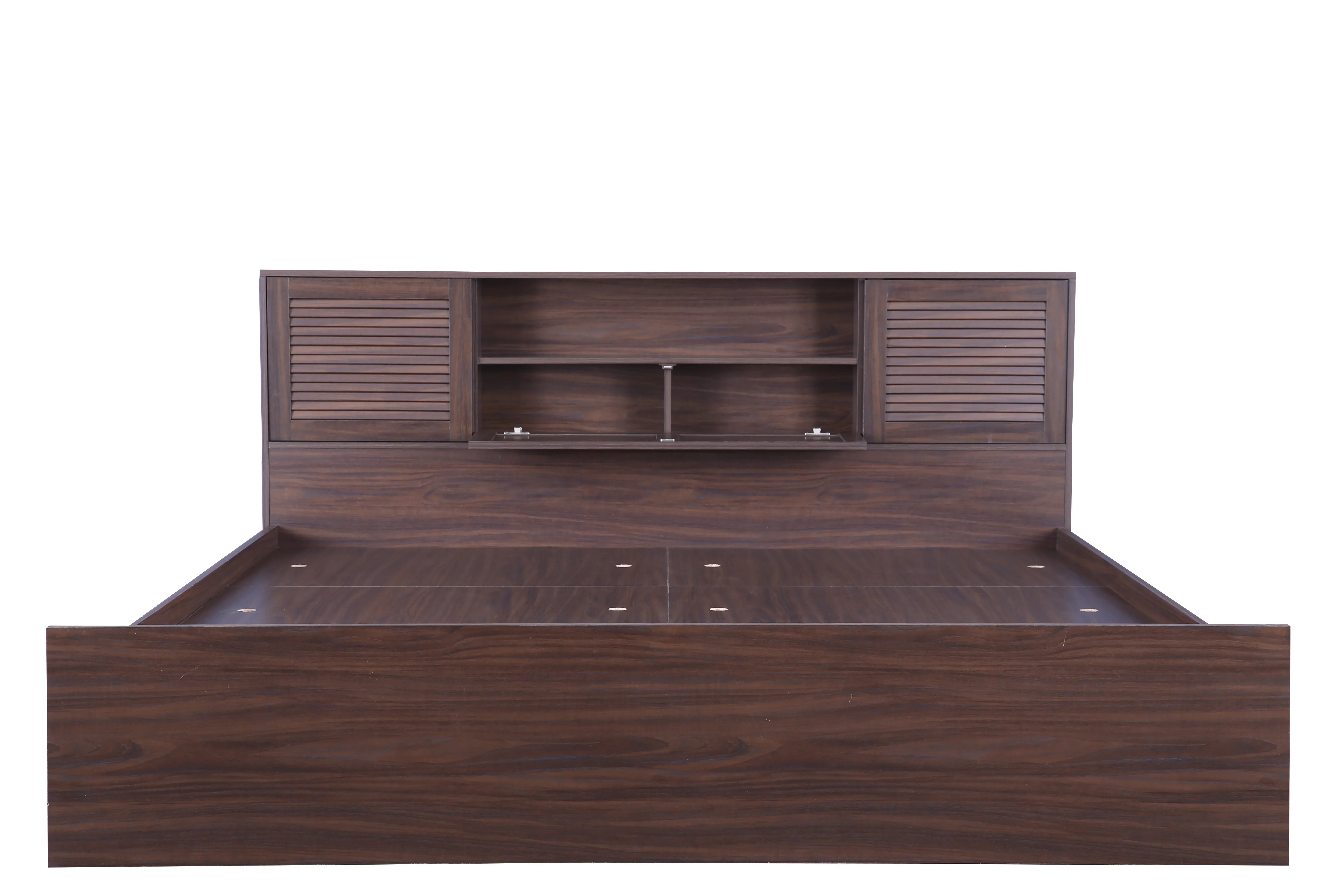 Bolton Queen bed with Box storage in Walnut Colour - HomeTown