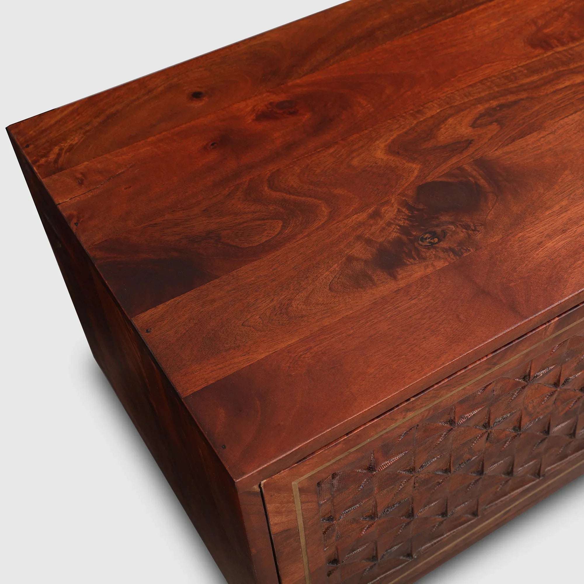 Phoolkari Full Height TV Unit in Honey Finish Colour - HomeTown