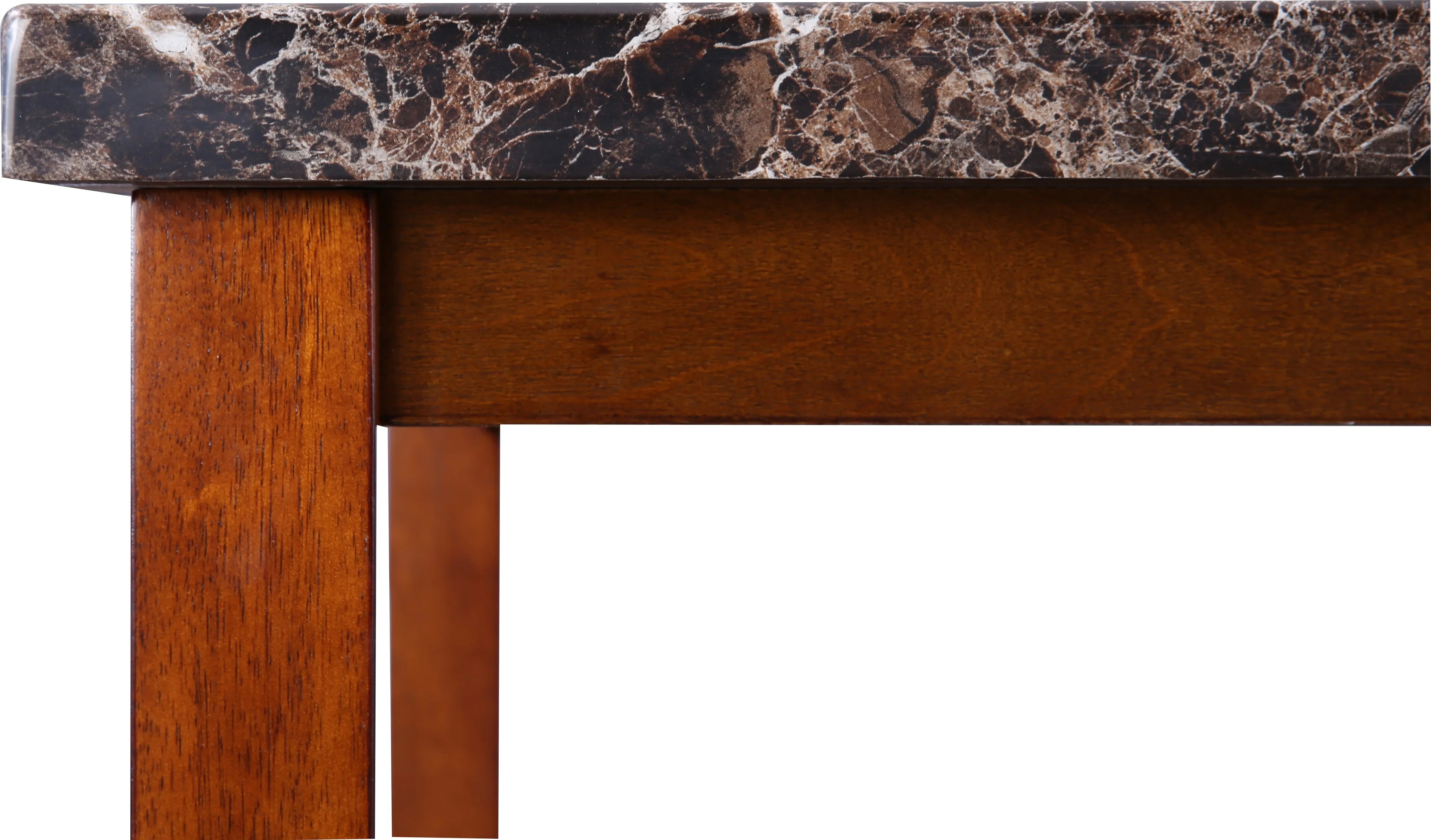 Eden Marble Finish Top 6 Seater Dining Set in Brown Colour - HomeTown