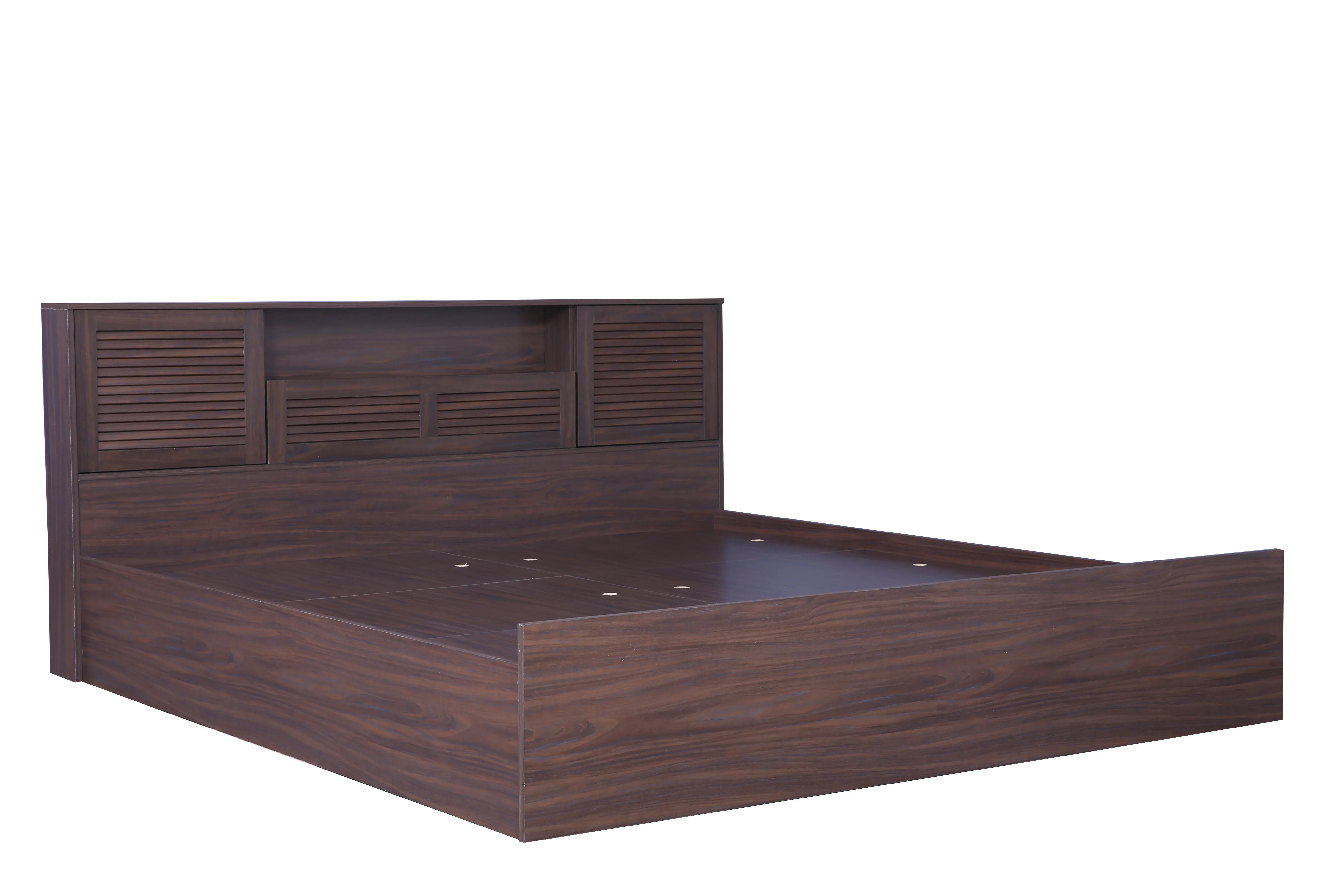 Bolton Queen bed with Box storage in Walnut Colour - HomeTown