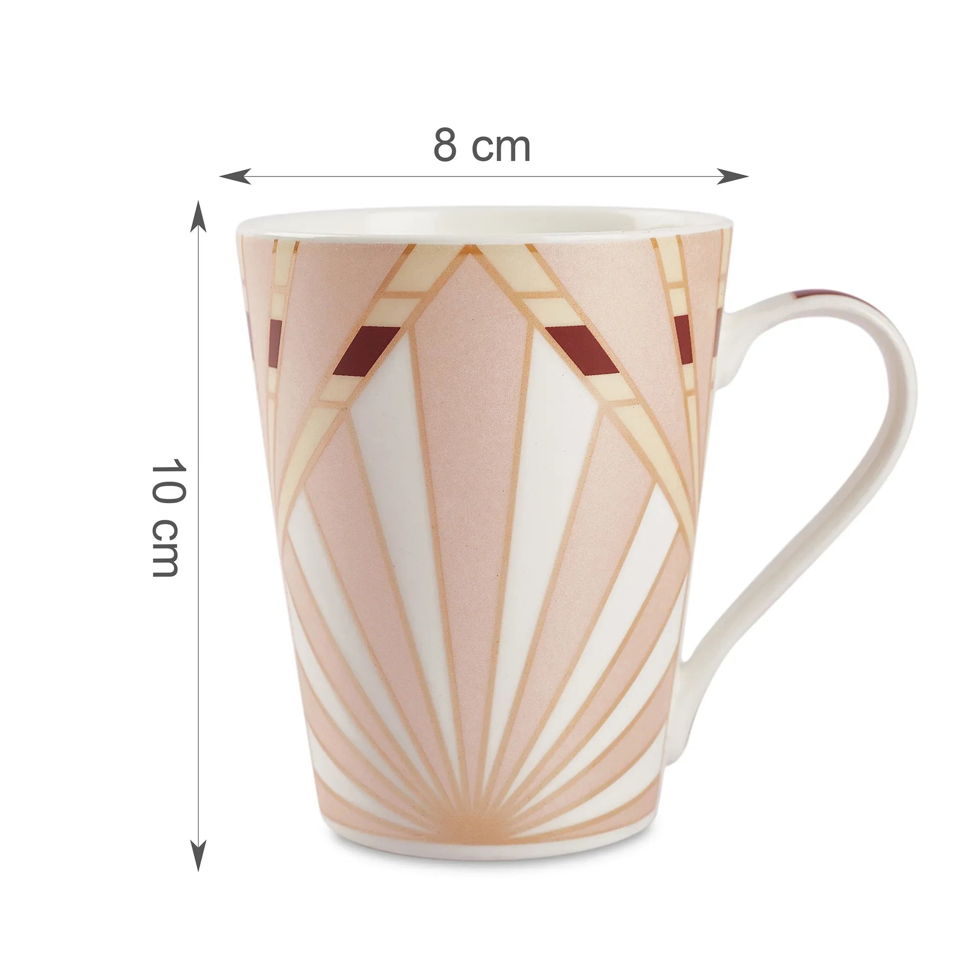 Sapphire Bone China Coffee Mug Set of 4 in Peach Colour - HomeTown
