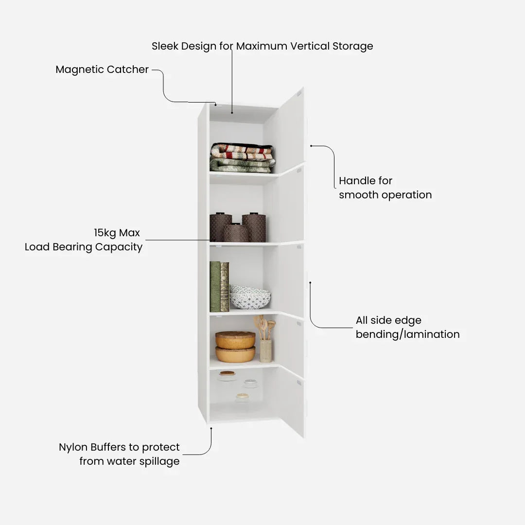 Albert Engineered Wood 5 Tier Cabinet in White Colour - HomeTown