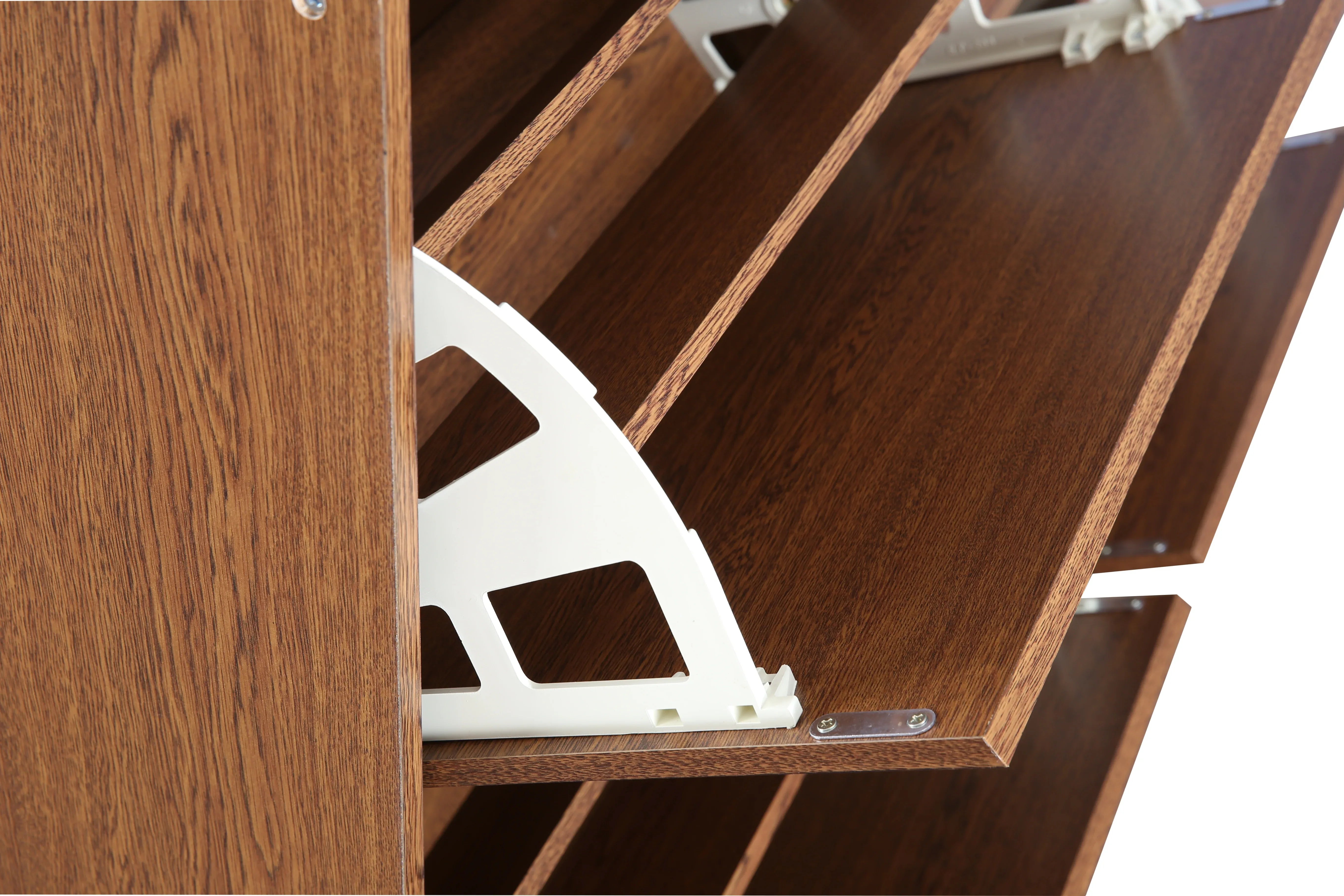 Alder Engineered Wood 1+2 tier Shoe Rack in Oak Colour - HomeTown