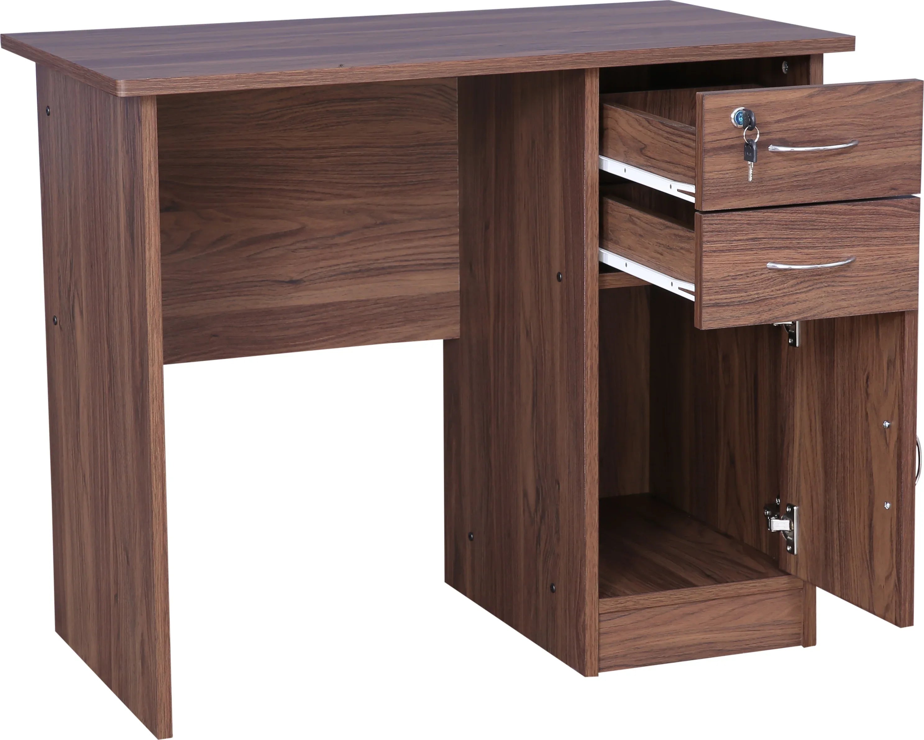 Simply Study Table with Three Drawer in Dark Walnut Colour - HomeTown