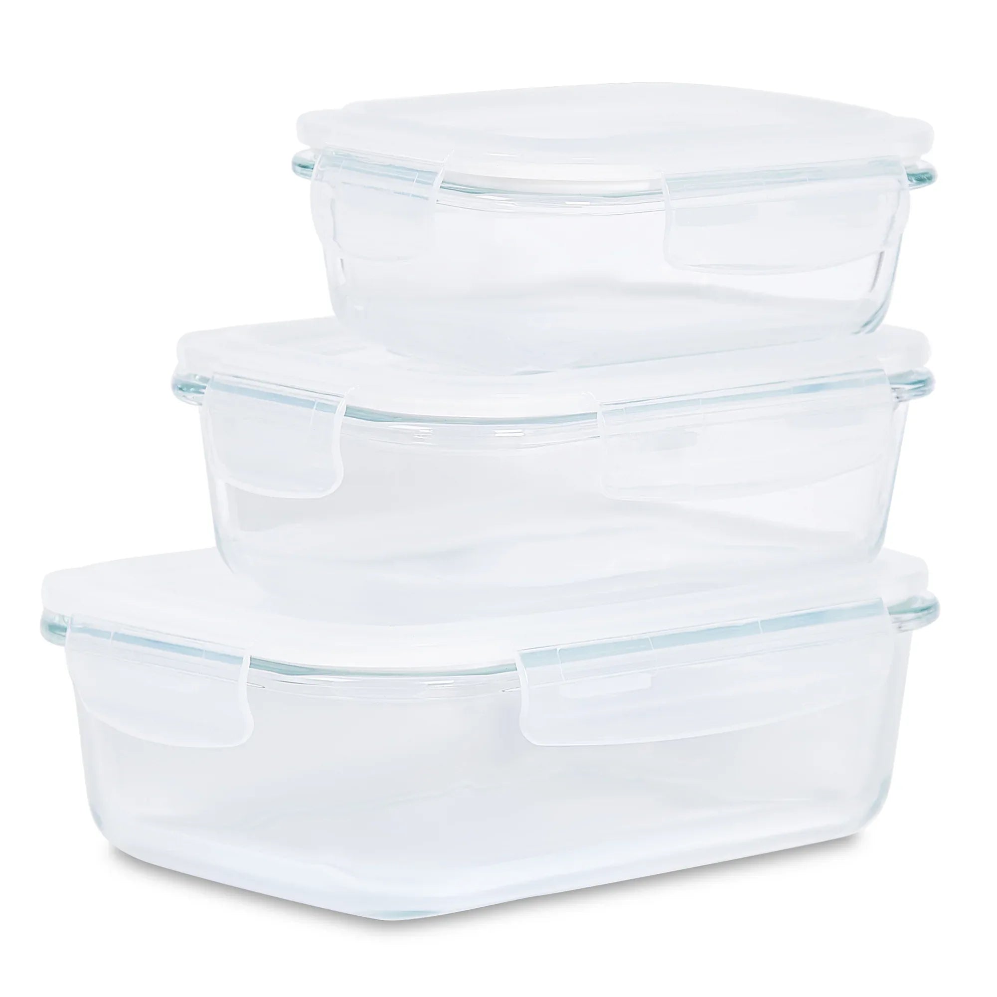 Fiesta Borosilicate Glass Clip Lock Container Set of 3 in Clear Colour - HomeTown